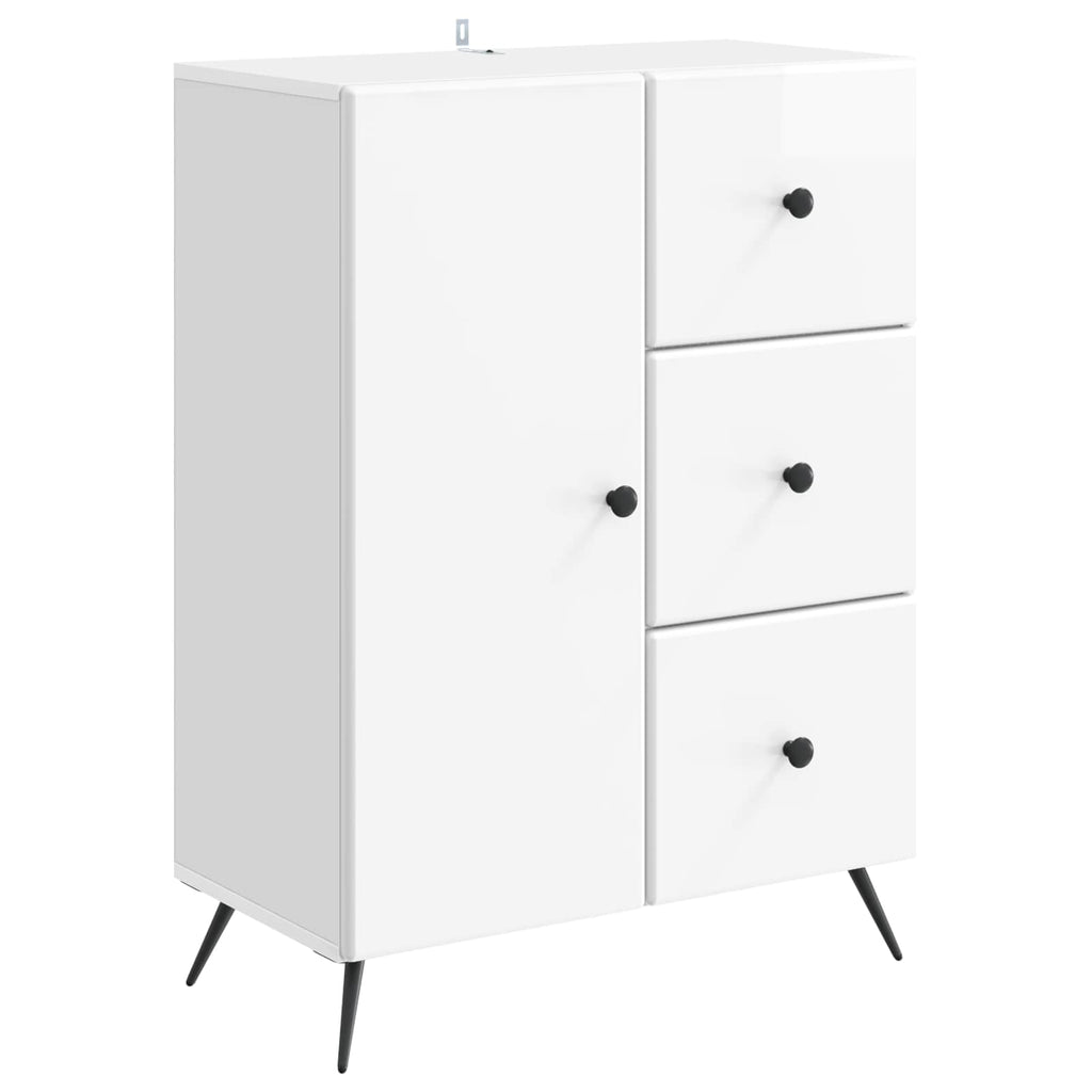 Sideboard Hochglanz Weiß 66 x 34,5 x 90 cm Holzwerkstoff