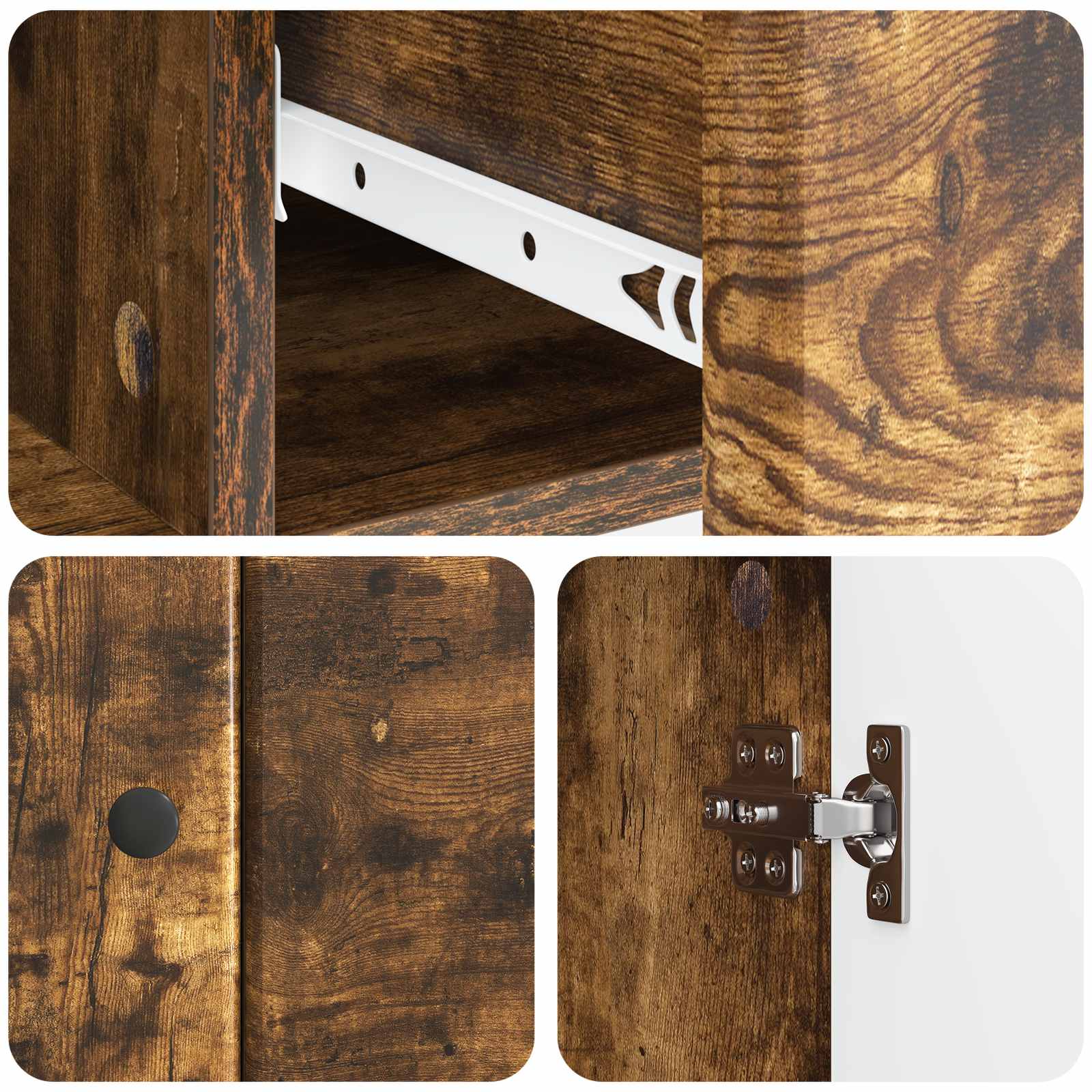 Sideboard Geräucherte Eiche 66 x 34,5 x 90 cm Holzwerkstoff