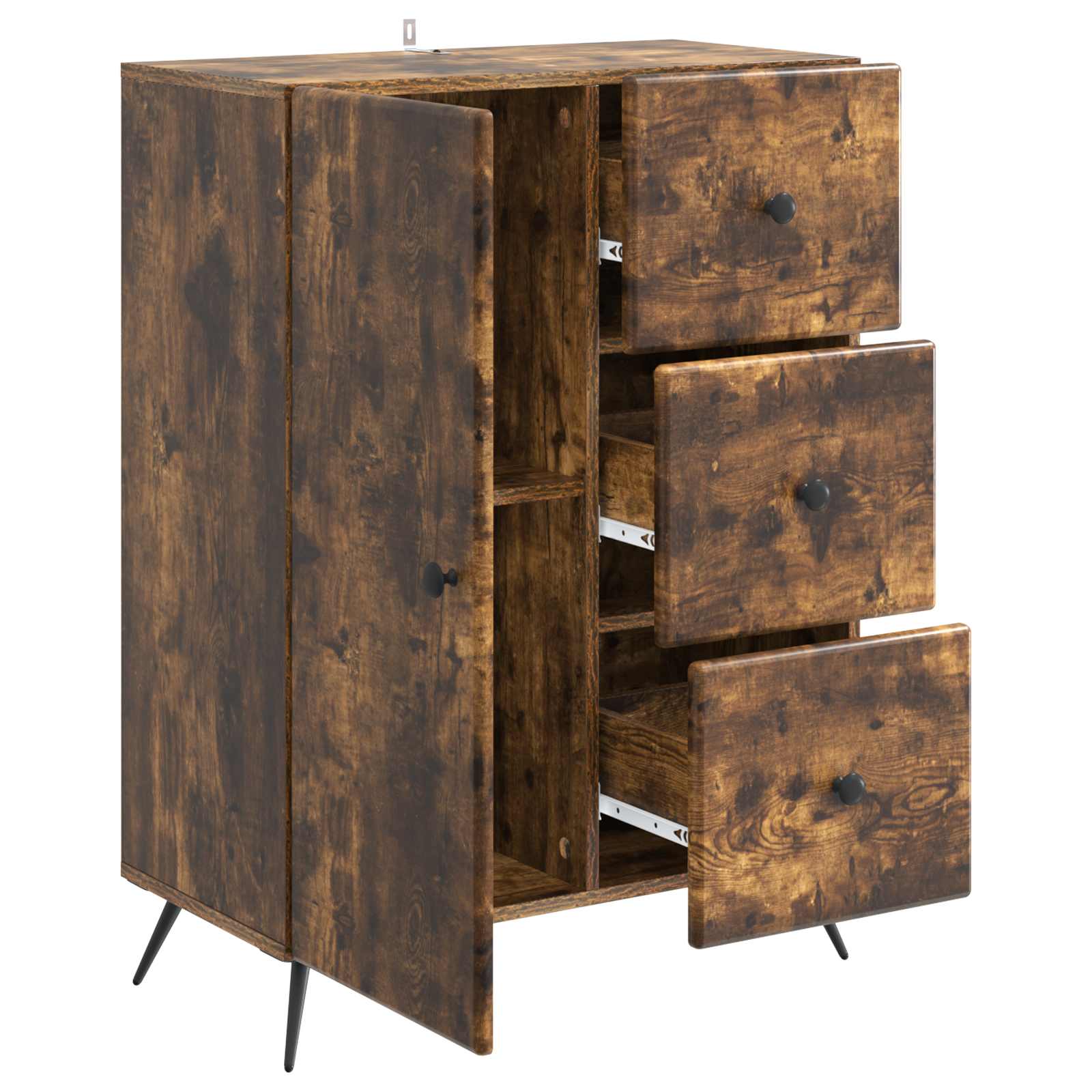 Sideboard Geräucherte Eiche 66 x 34,5 x 90 cm Holzwerkstoff