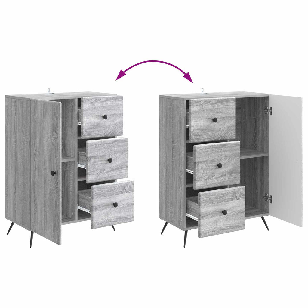 Sideboard Graues Sonoma 66 x 34,5 x 90 cm Holzwerkstoff