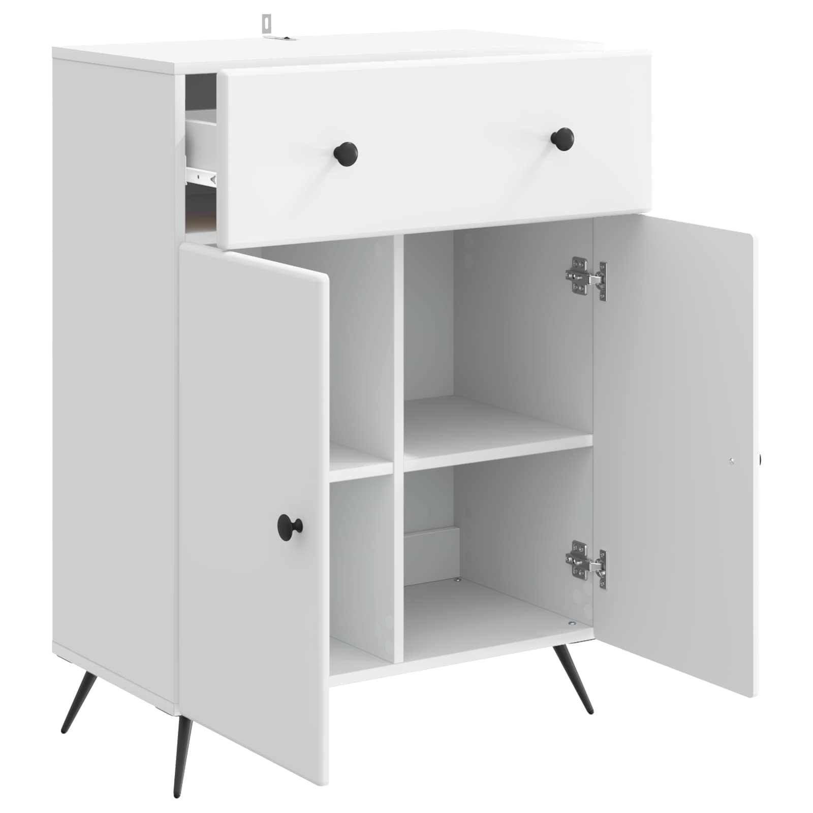 Sideboard mit Schubladen Weiß 66 x 34,5 x 90 cm Holzwerkstoff