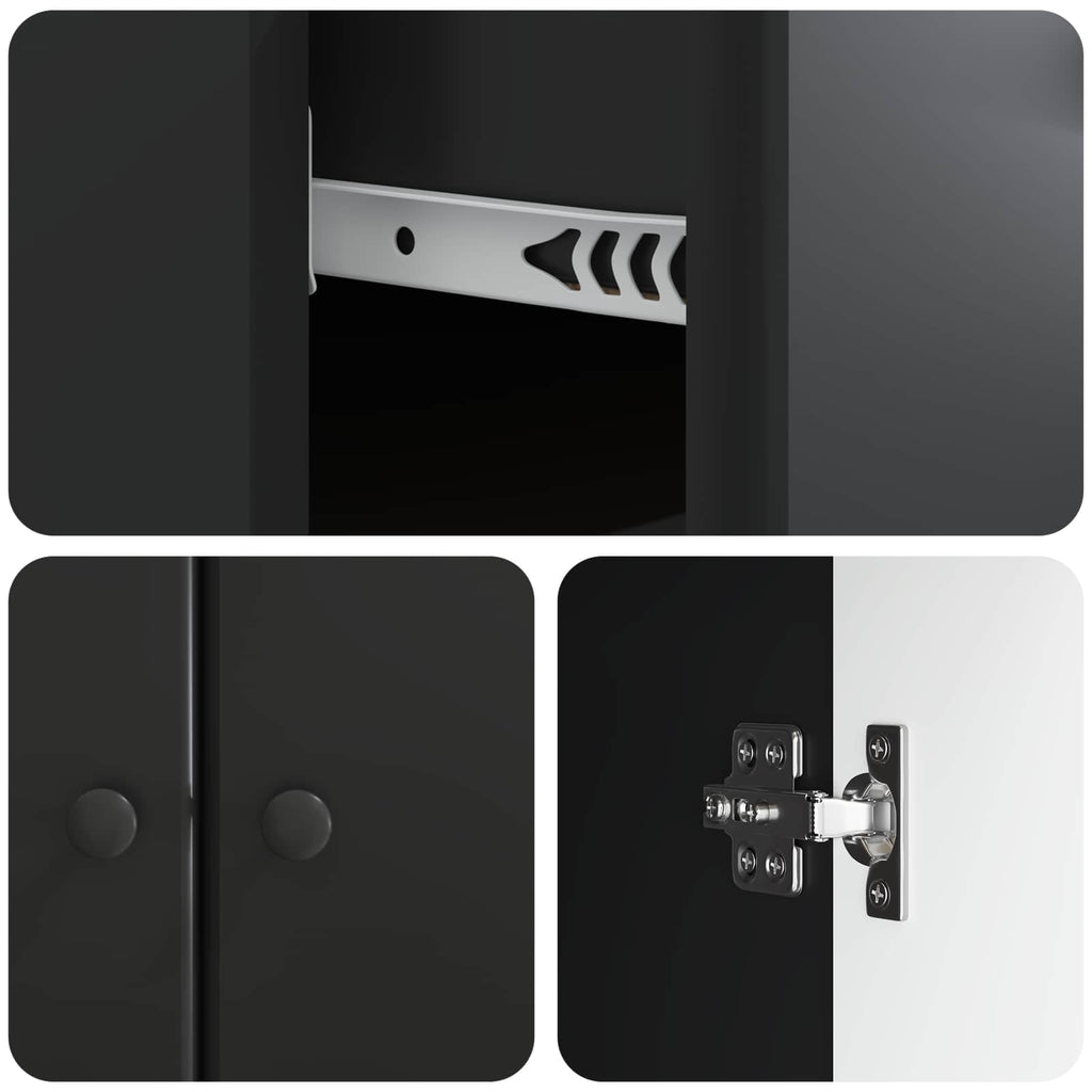 Sideboard Schwarz 66 x 34,5 x 90 cm Holzwerkstoff