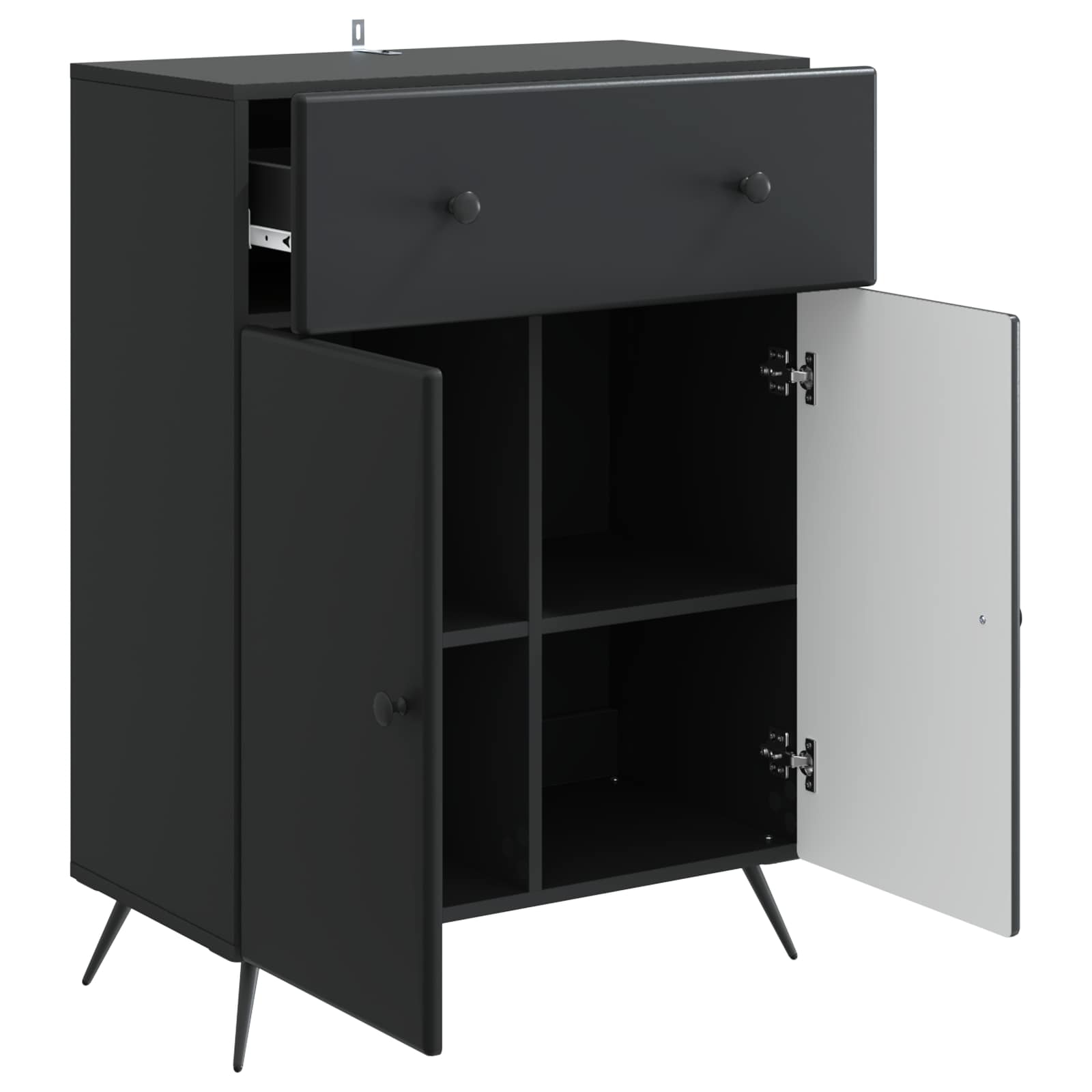 Sideboard Schwarz 66 x 34,5 x 90 cm Holzwerkstoff