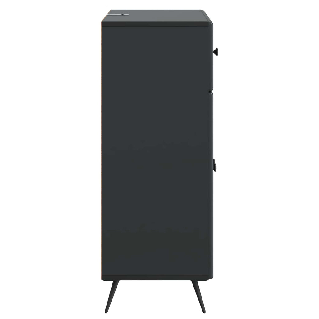 Sideboard Schwarz 66 x 34,5 x 90 cm Holzwerkstoff