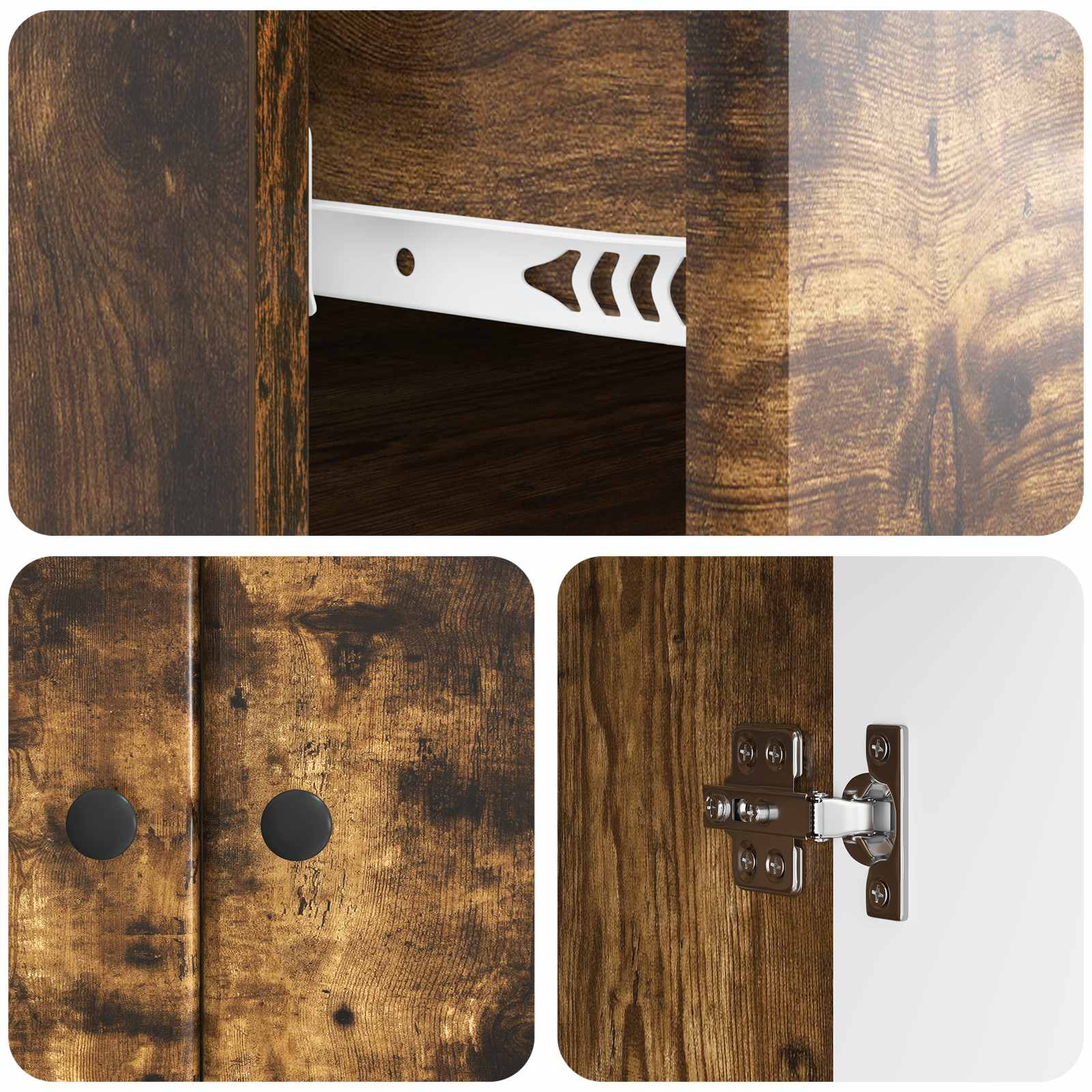 Sideboard Geräucherte Eiche 66 x 34,5 x 90 cm Holzwerkstoff