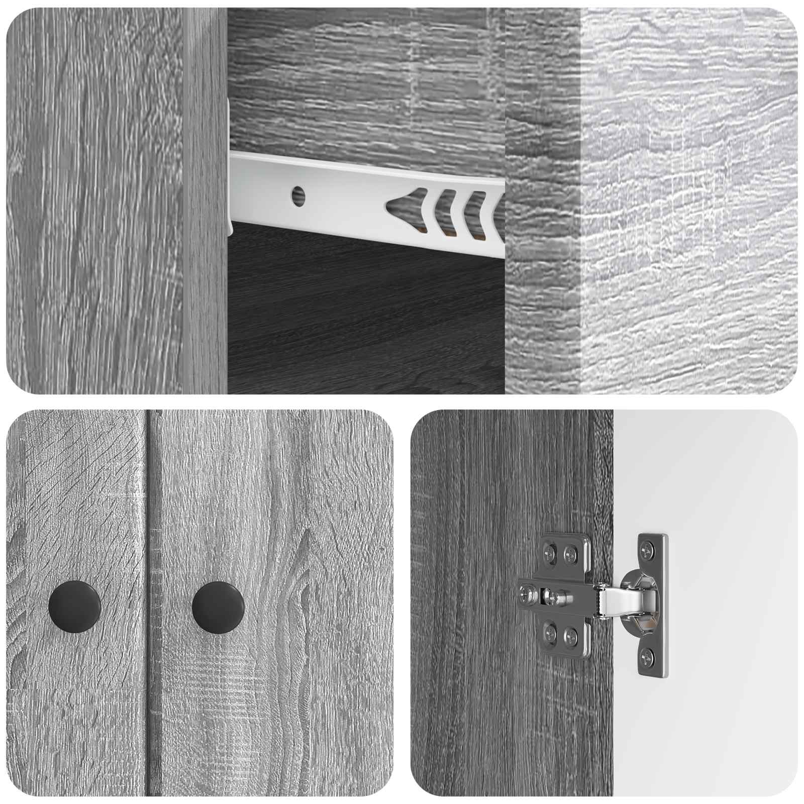 Sideboard Graues Sonoma 66 x 34,5 x 90 cm Holzwerkstoff