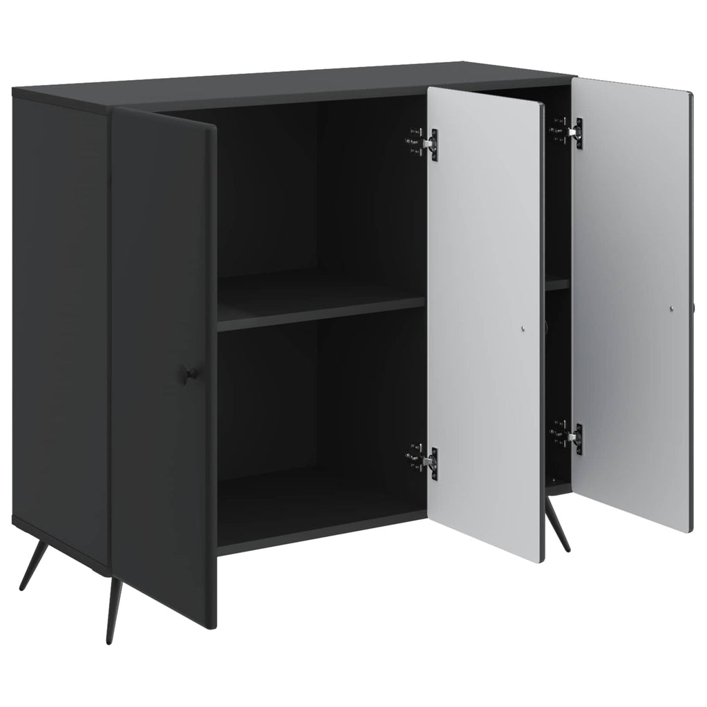Sideboard Schwarz 89 x 34,5 x 80 cm Holzwerkstoff