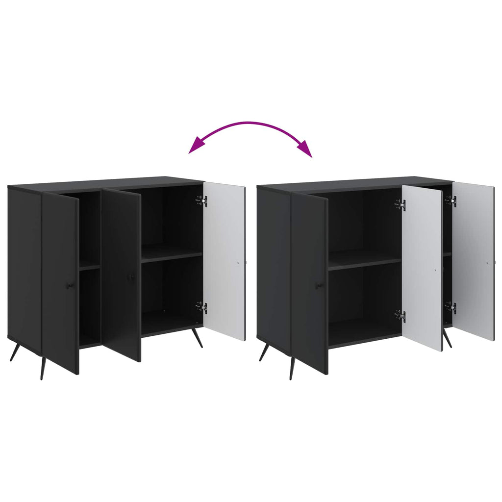 Sideboard Schwarz 89 x 34,5 x 80 cm Holzwerkstoff