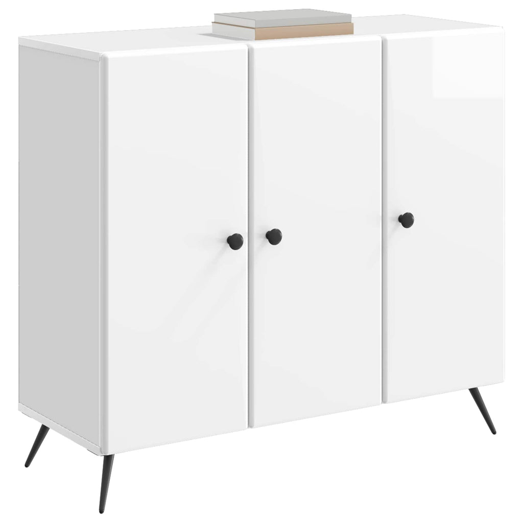 Sideboard Hochglanz Weiß 89 x 34,5 x 80 cm Holzwerkstoff