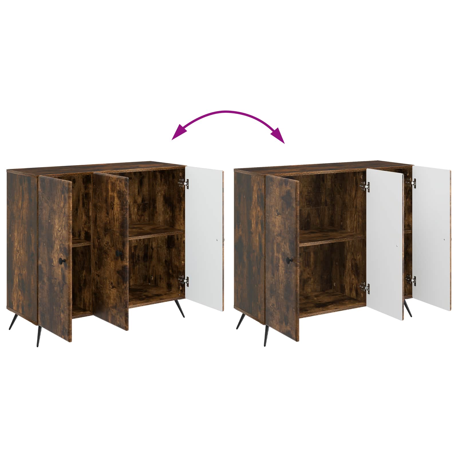 Sideboard Geräucherte Eiche 89 x 34,5 x 80 cm Holzwerkstoff