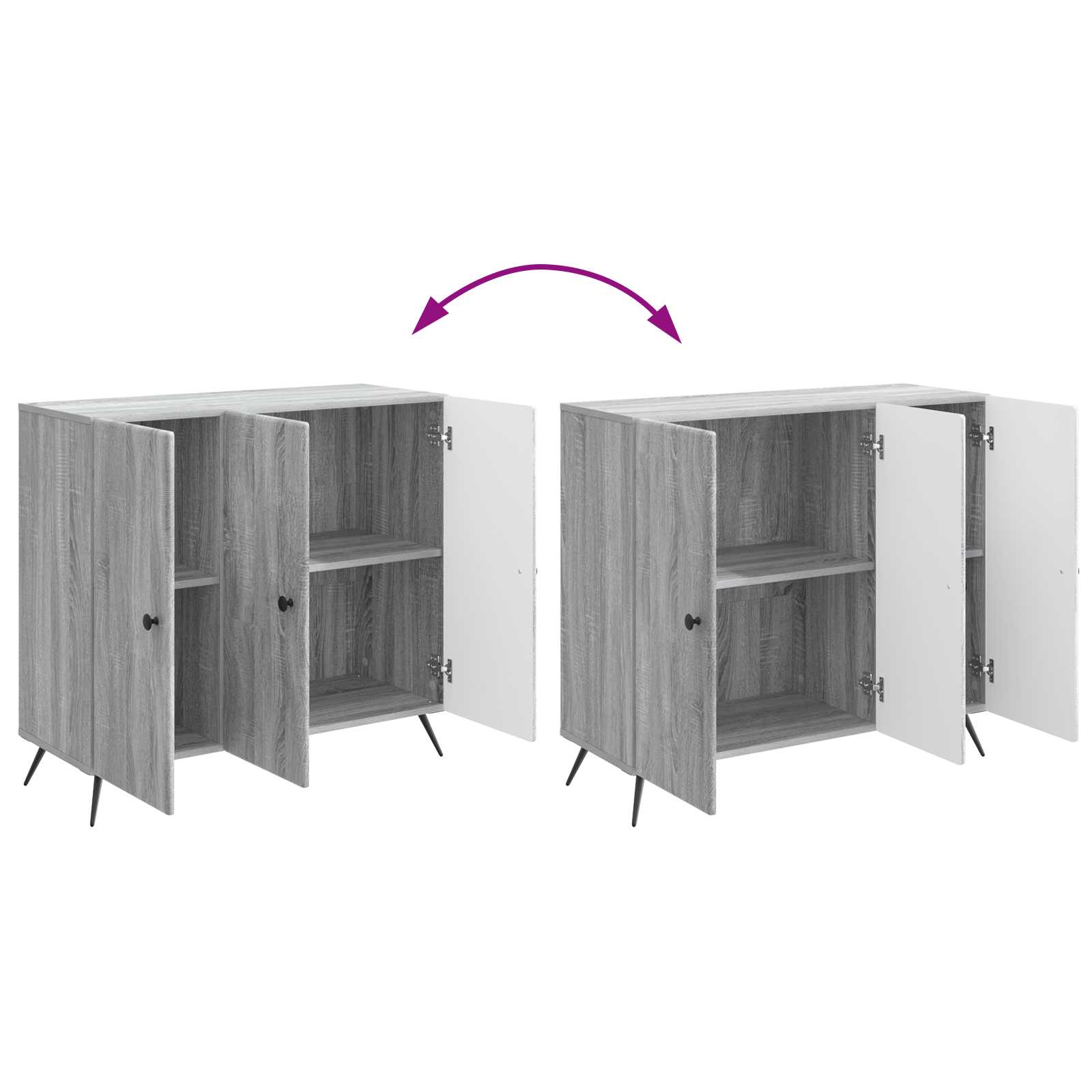 Sideboard Graues Sonoma 89 x 34,5 x 80 cm Holzwerkstoff