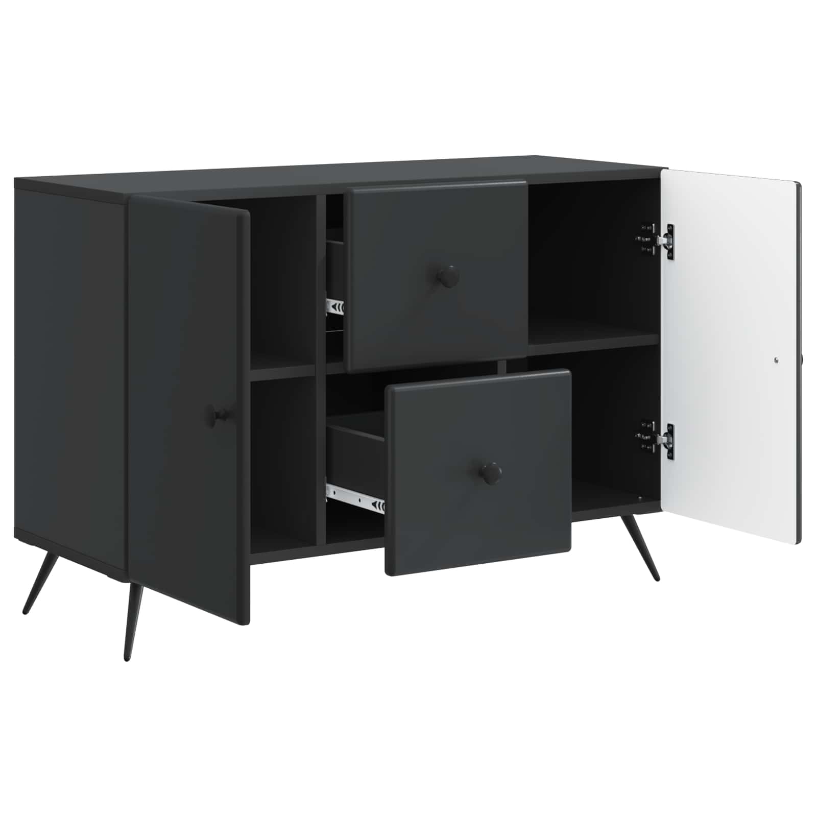 Sideboard Schwarz 89 x 34,5 x 60 cm Holzwerkstoff