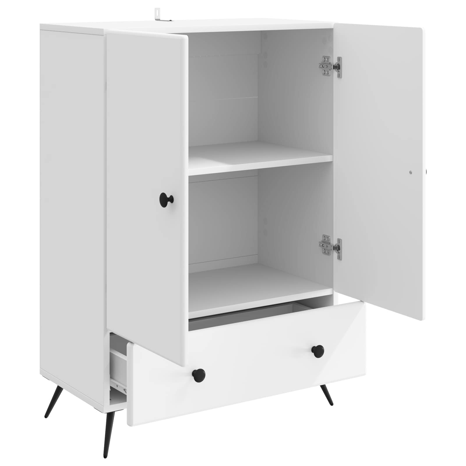 Sideboard mit Schubladen Weiß 66 x 34,5 x 95 cm Holzwerkstoff