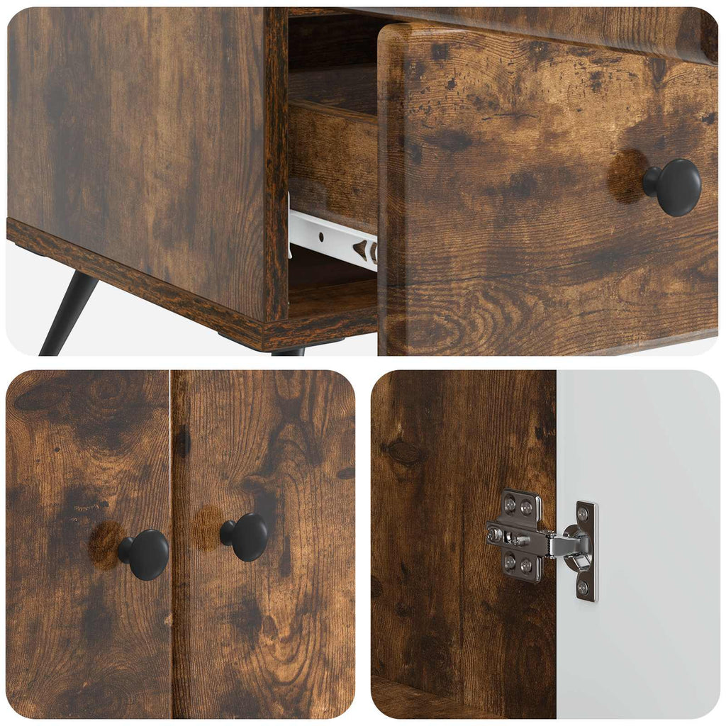 Sideboard Geräucherte Eiche 66 x 34,5 x 95 cm Holzwerkstoff