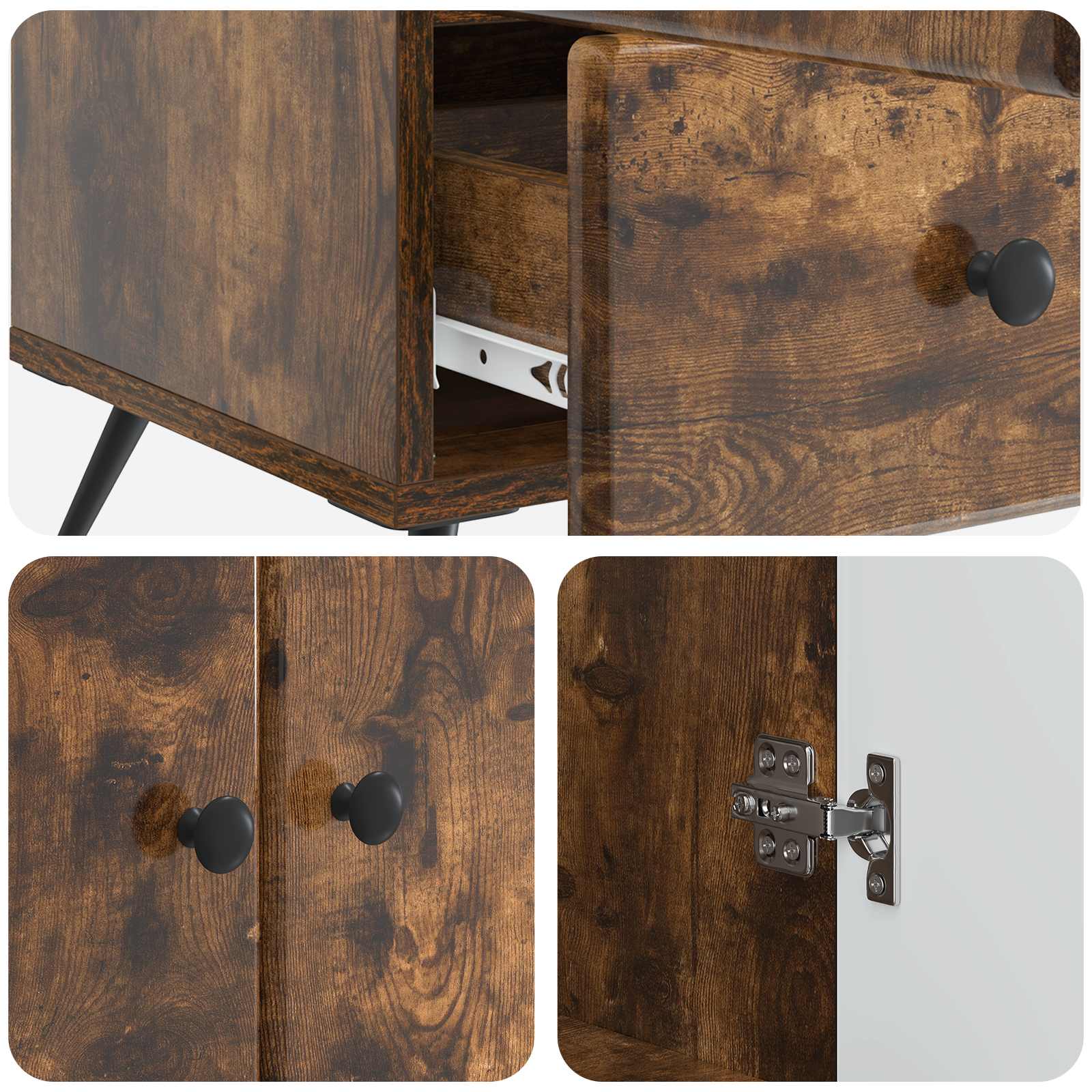 Sideboard Geräucherte Eiche 66 x 34,5 x 95 cm Holzwerkstoff