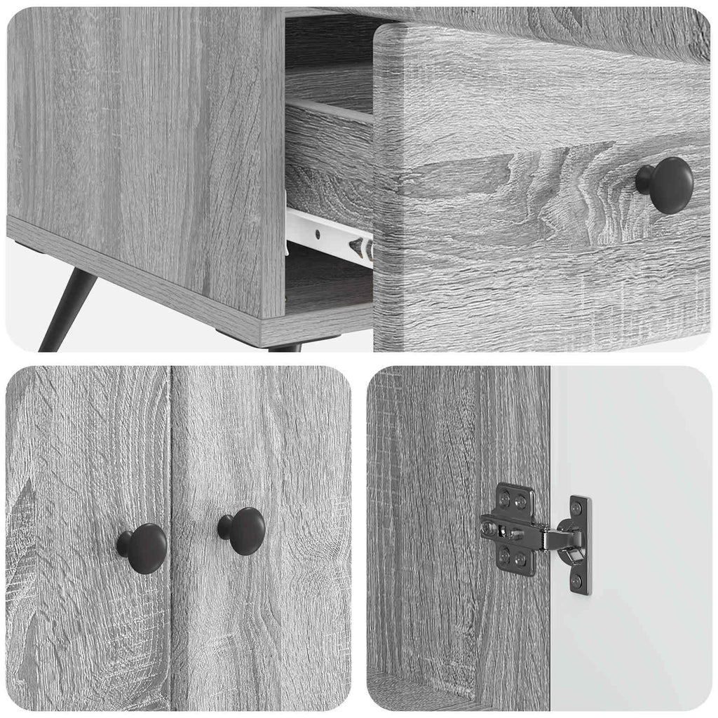 Sideboard Graues Sonoma 66 x 34,5 x 95 cm Holzwerkstoff