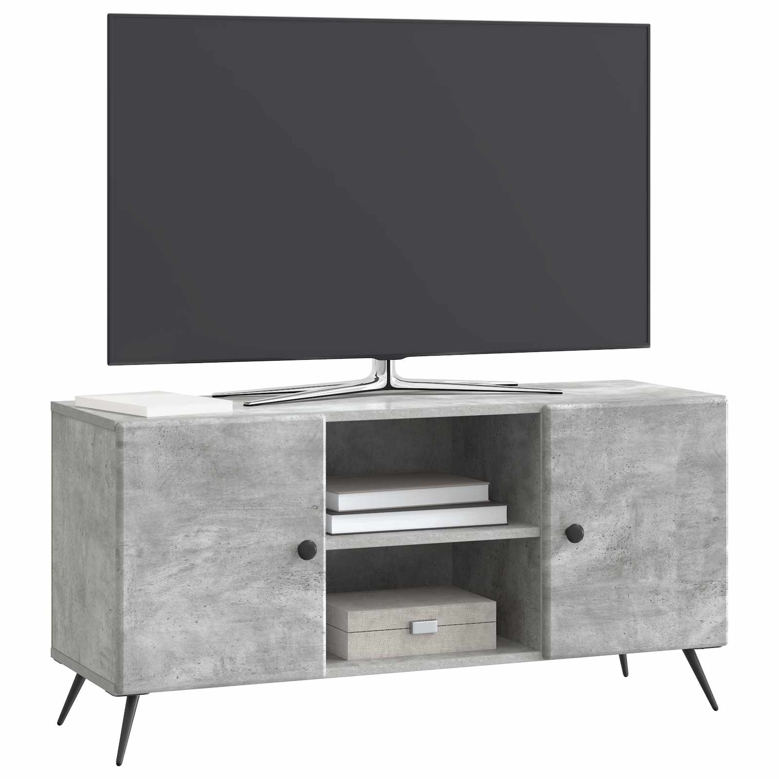 TV-Schränk Betongrau 102 x 34,5 x 50 cm Holzwerkstoff