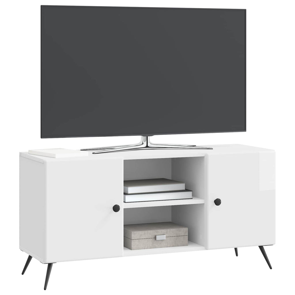 TV-Schränk Hochglanz Weiß 102 x 34,5 x 50 cm Holzwerkstoff