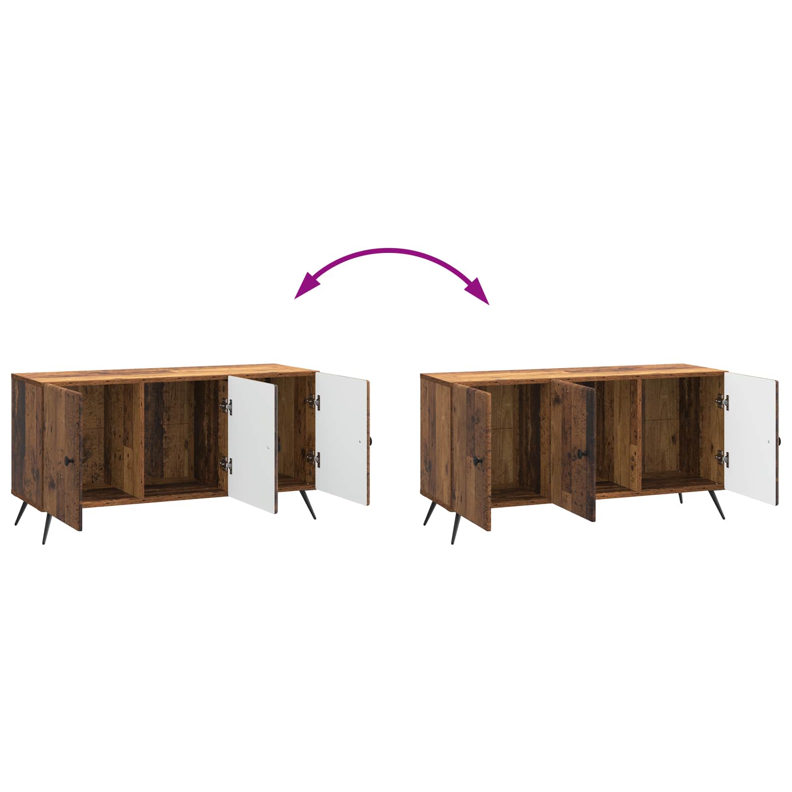 TV-Schränk Altholz 99 x 34,5 x 50 cm Holzwerkstoff