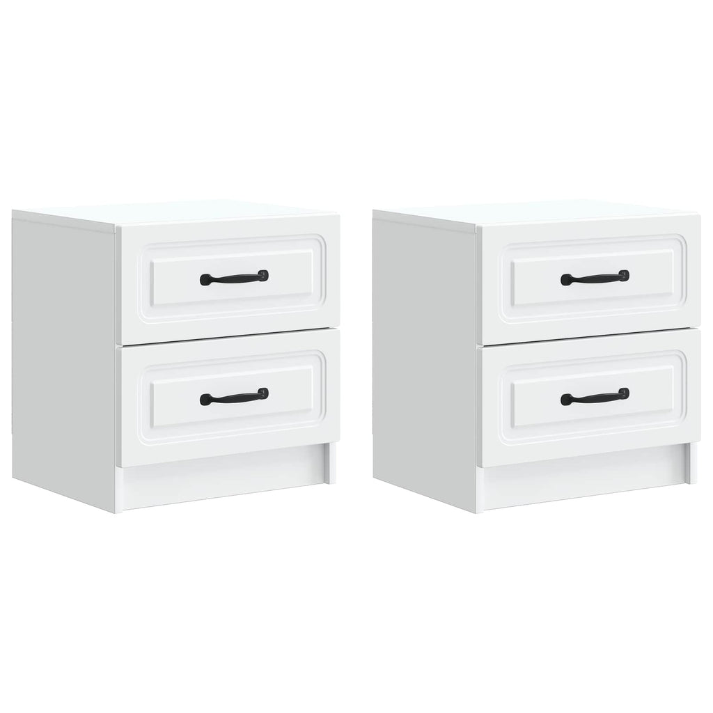 Nachttisch 2 pcs Weiß 43 x 34,5 x 44,5 cm Holzwerkstoff