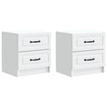 Nachttisch 2 pcs Weiß 43 x 34,5 x 44,5 cm Holzwerkstoff