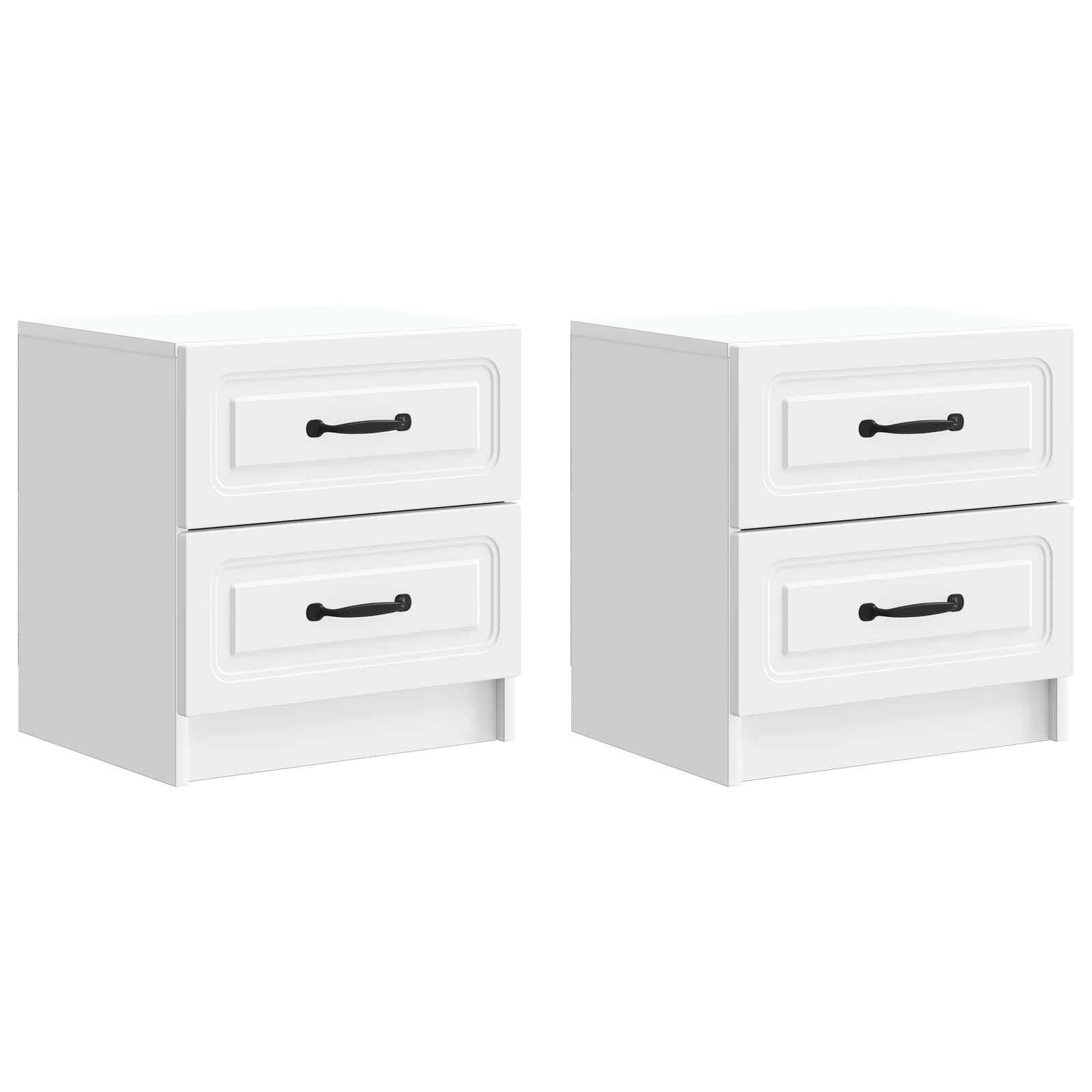 Nachttisch 2 pcs Weiß 43 x 34,5 x 44,5 cm Holzwerkstoff