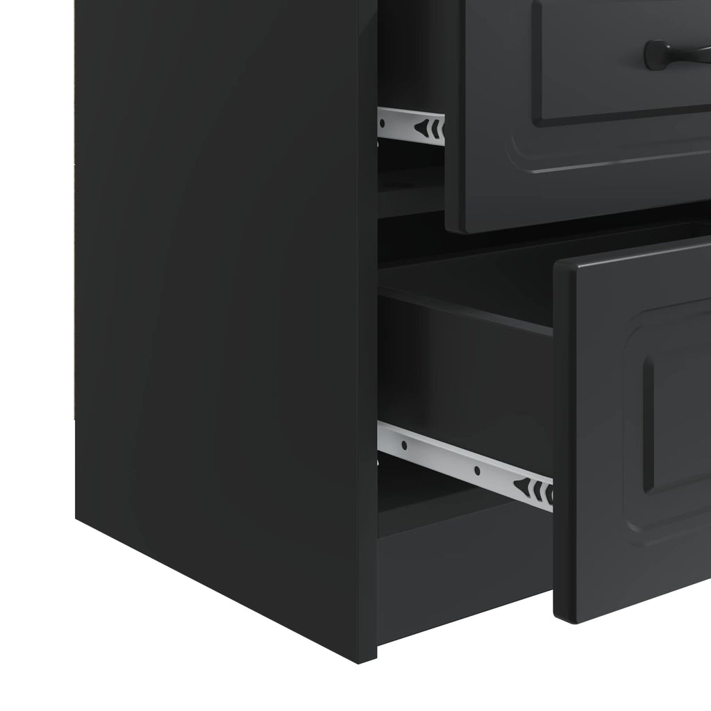 Nachttisch 2 pcs Schwarz 43 x 34,5 x 44,5 cm Holzwerkstoff
