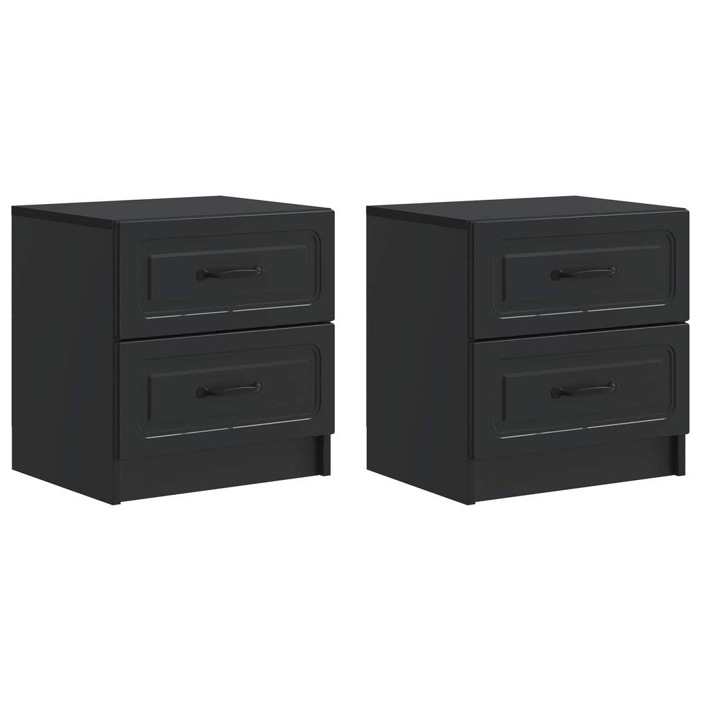 Nachttisch 2 pcs Schwarz 43 x 34,5 x 44,5 cm Holzwerkstoff