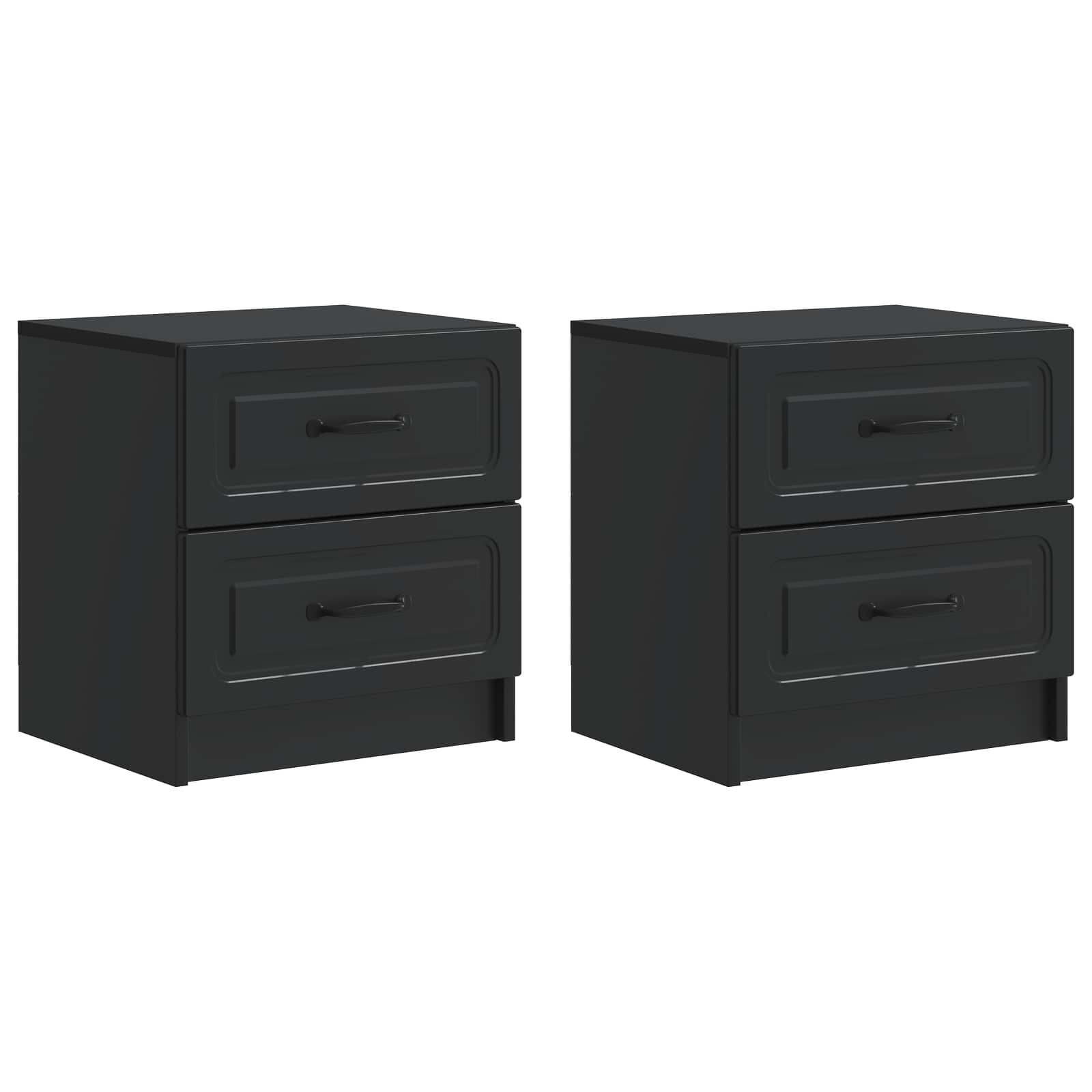 Nachttisch 2 pcs Schwarz 43 x 34,5 x 44,5 cm Holzwerkstoff