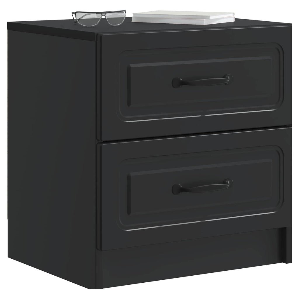 Nachttisch 2 pcs Schwarz 43 x 34,5 x 44,5 cm Holzwerkstoff