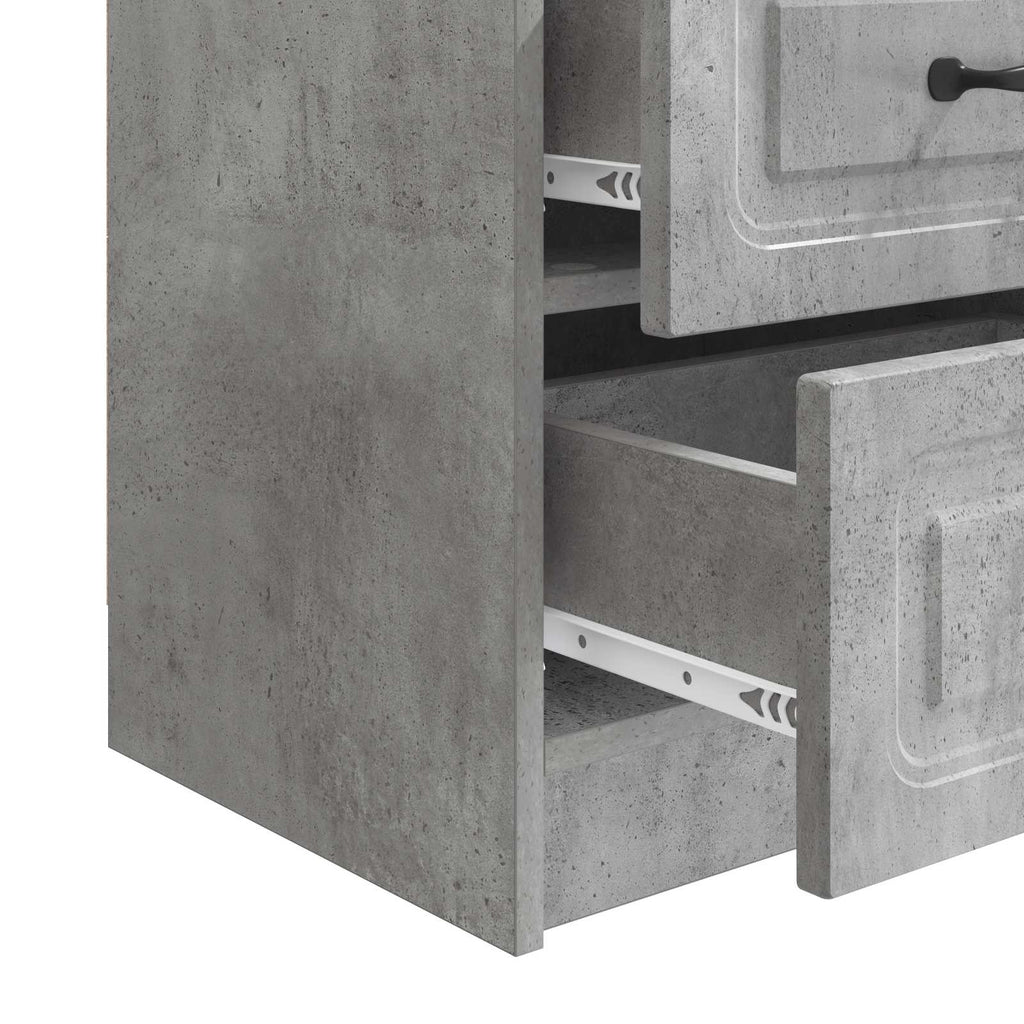 Nachttisch 2 pcs Betongrau 43 x 34,5 x 44,5 cm Holzwerkstoff