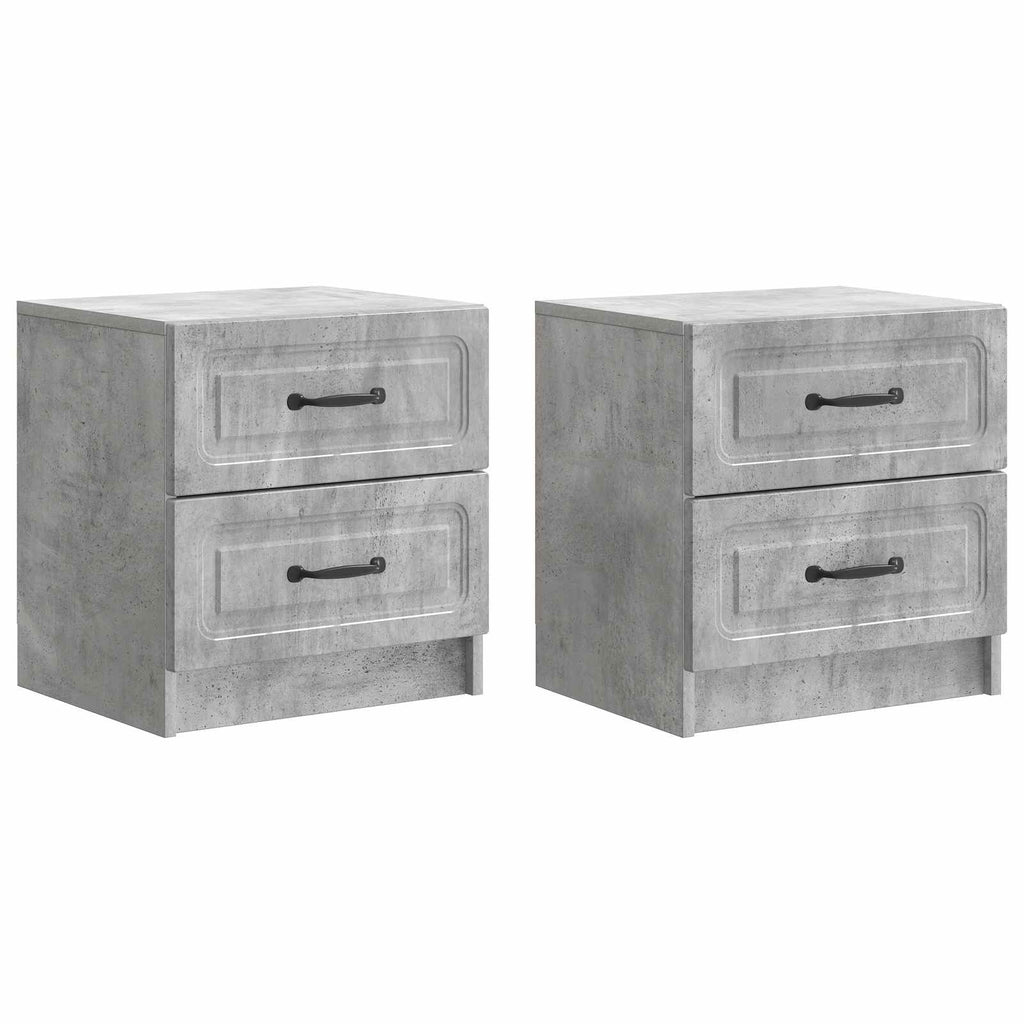 Nachttisch 2 pcs Betongrau 43 x 34,5 x 44,5 cm Holzwerkstoff