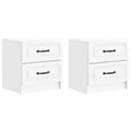 Nachttisch 2 pcs Hochglanz Weiß 43 x 34,5 x 44,5 cm