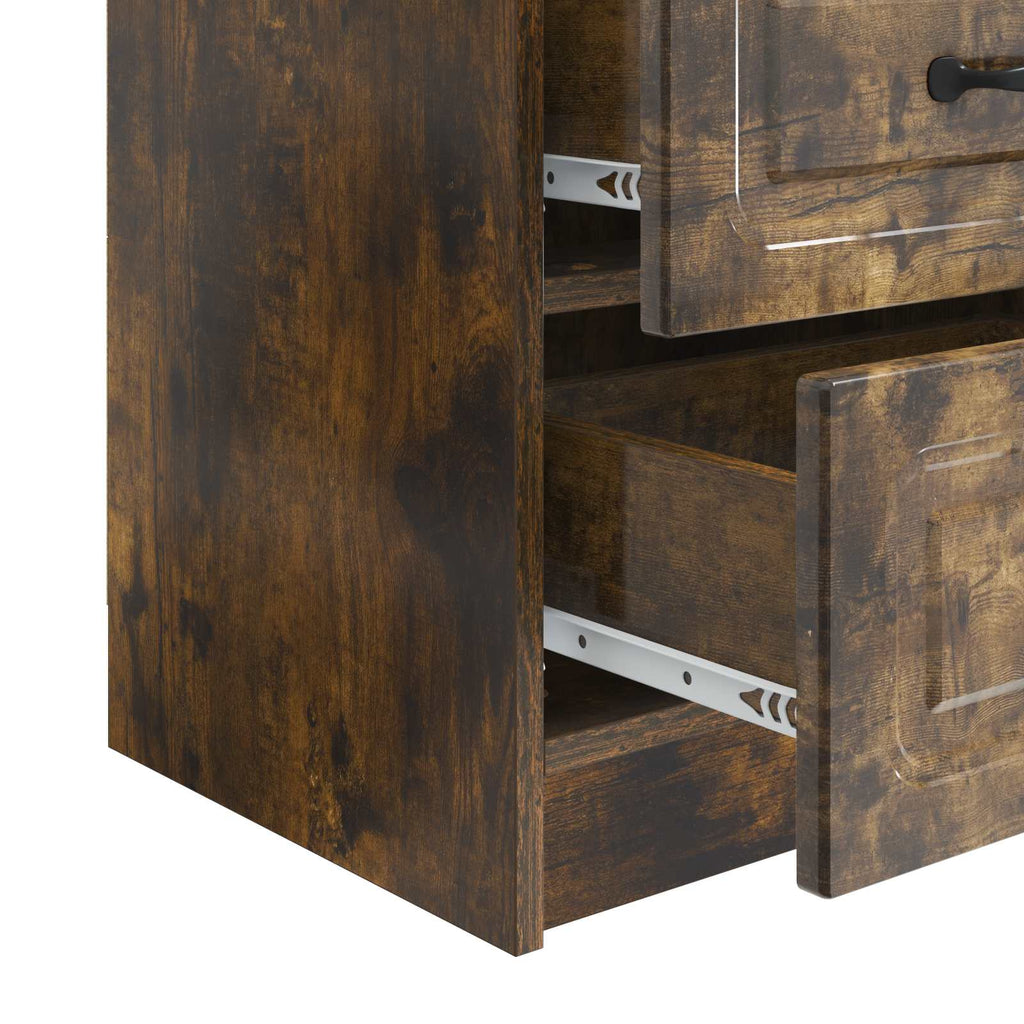 Nachttisch 2 pcs Geräucherte Eiche 43 x 34,5 x 44,5 cm