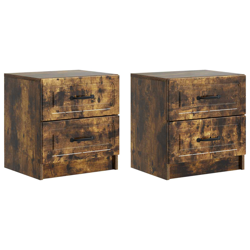 Nachttisch 2 pcs Geräucherte Eiche 43 x 34,5 x 44,5 cm