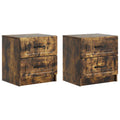 Nachttisch 2 pcs Geräucherte Eiche 43 x 34,5 x 44,5 cm