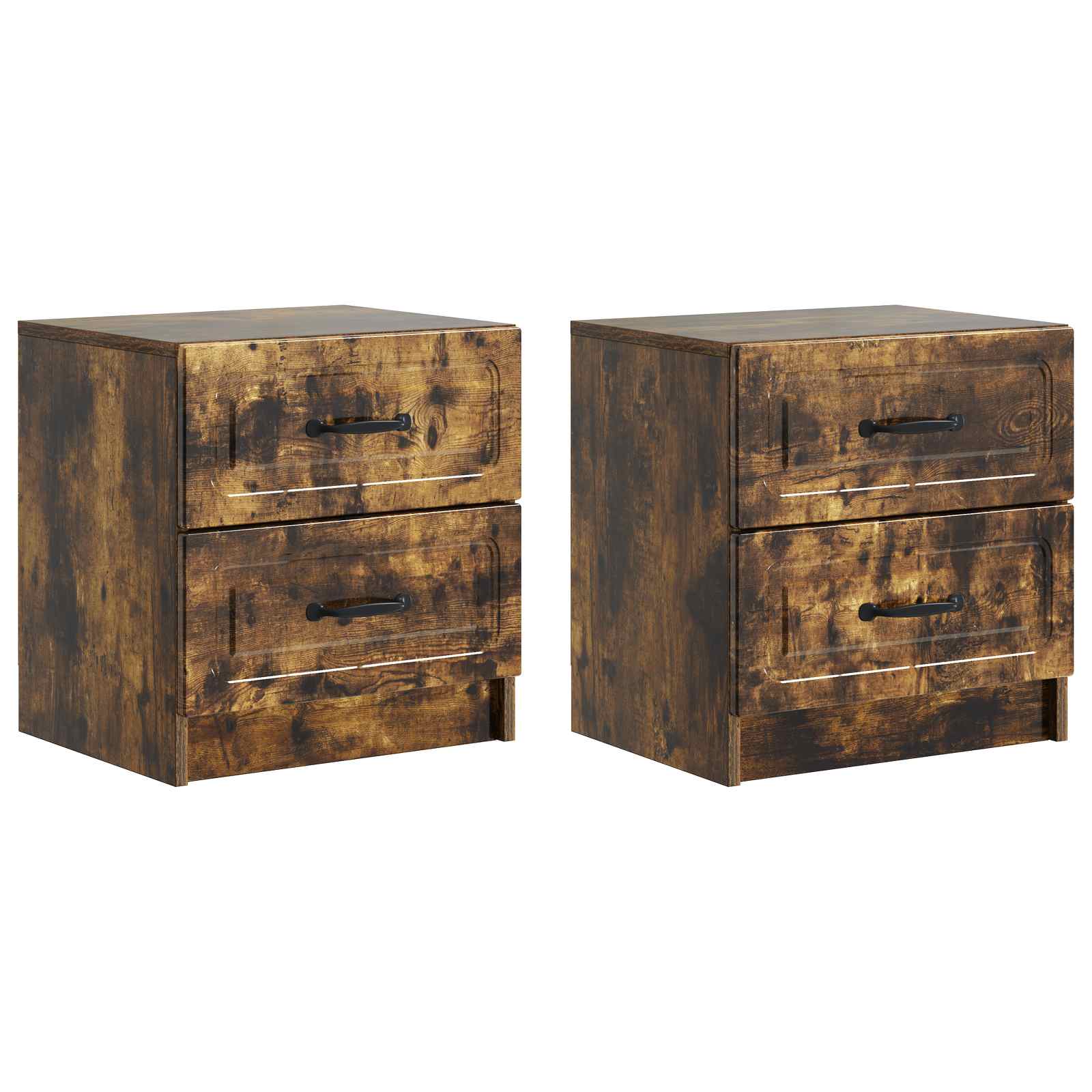 Nachttisch 2 pcs Geräucherte Eiche 43 x 34,5 x 44,5 cm