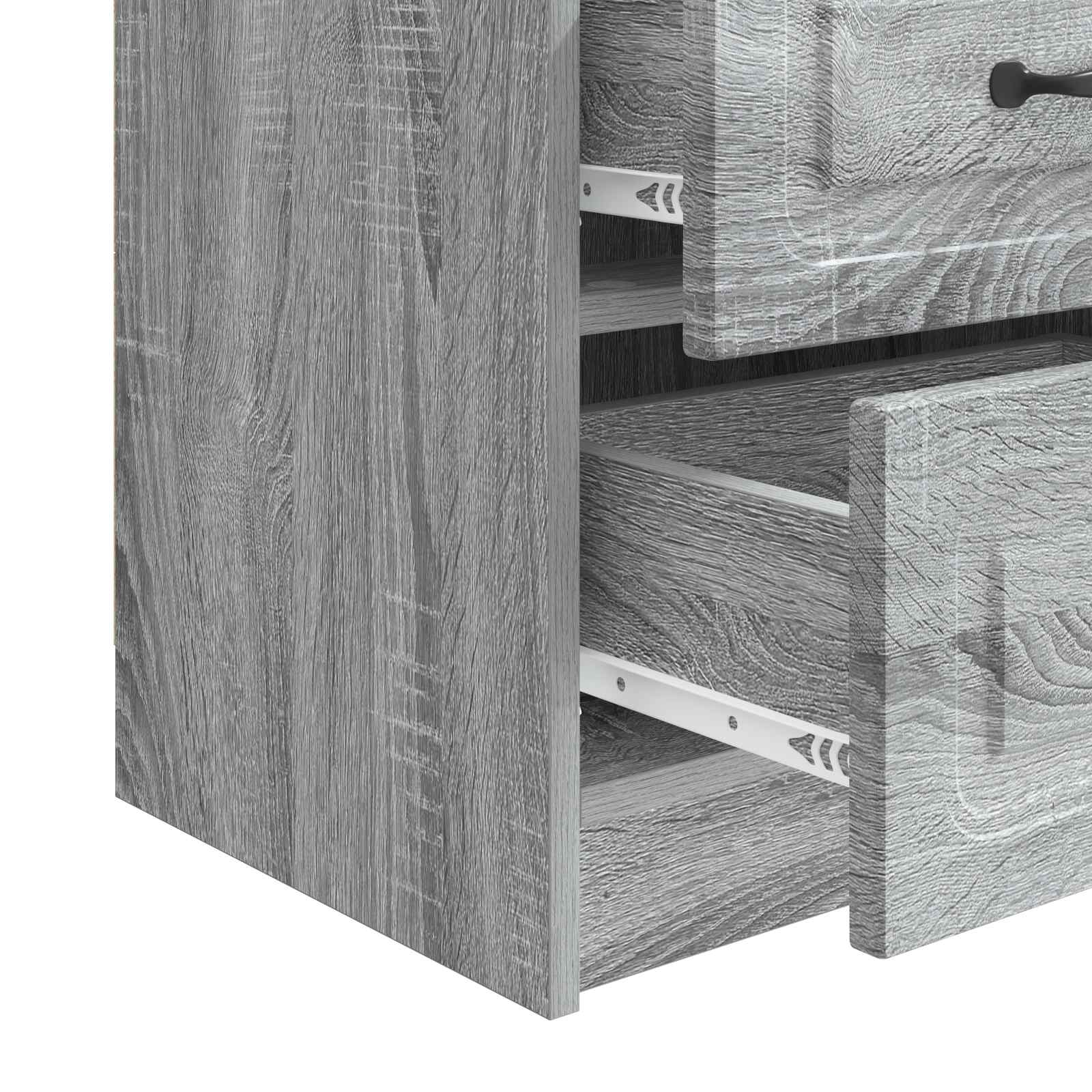Nachttisch 2 pcs Graues Sonoma 43 x 34,5 x 44,5 cm