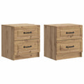 Nachttisch 2 pcs Artisan-Eiche 43 x 34,5 x 44,5 cm