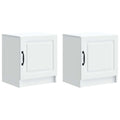 Nachttisch 2 pcs Weiß 43 x 34,5 x 47 cm Holzwerkstoff