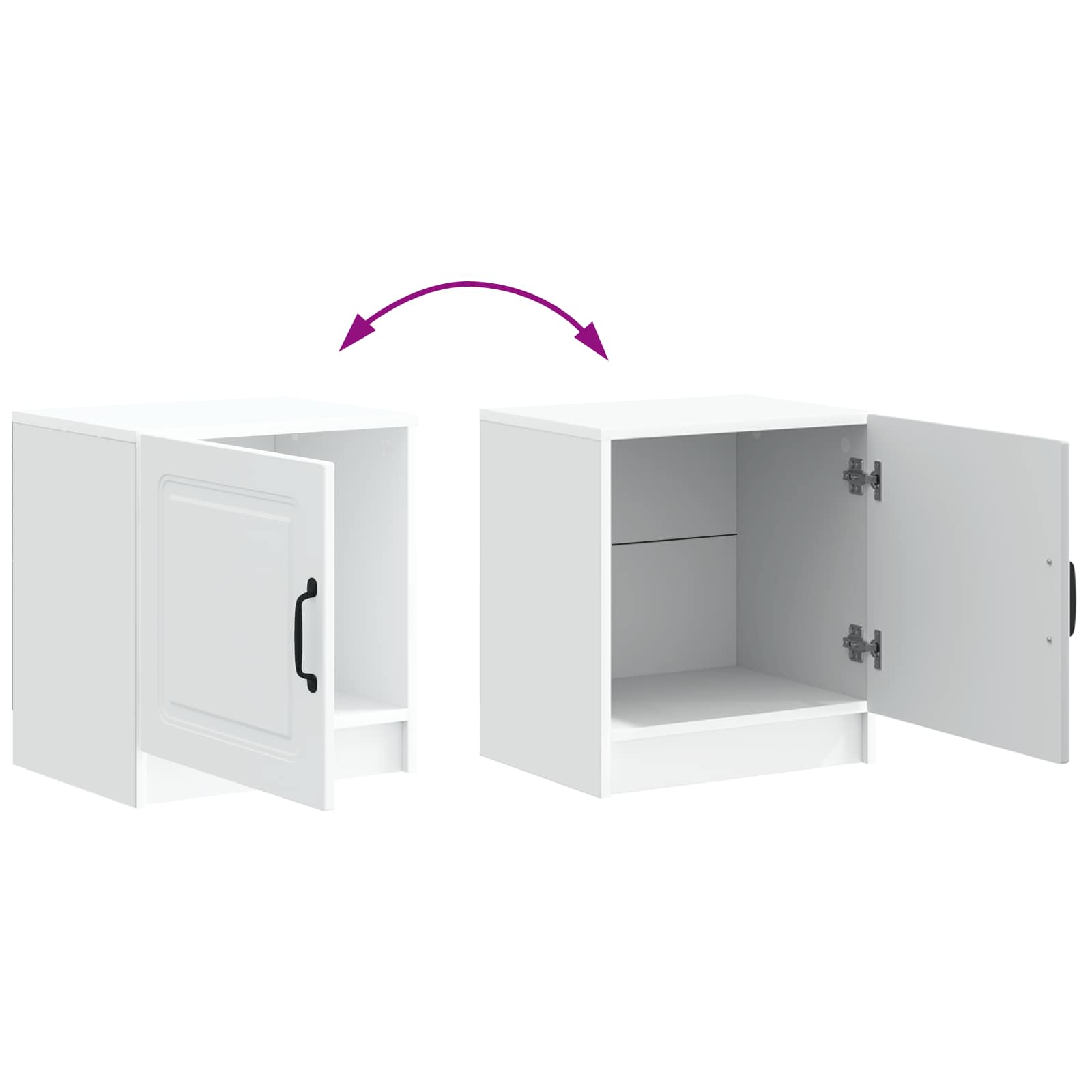 Nachttisch 2 pcs Weiß 43 x 34,5 x 47 cm Holzwerkstoff