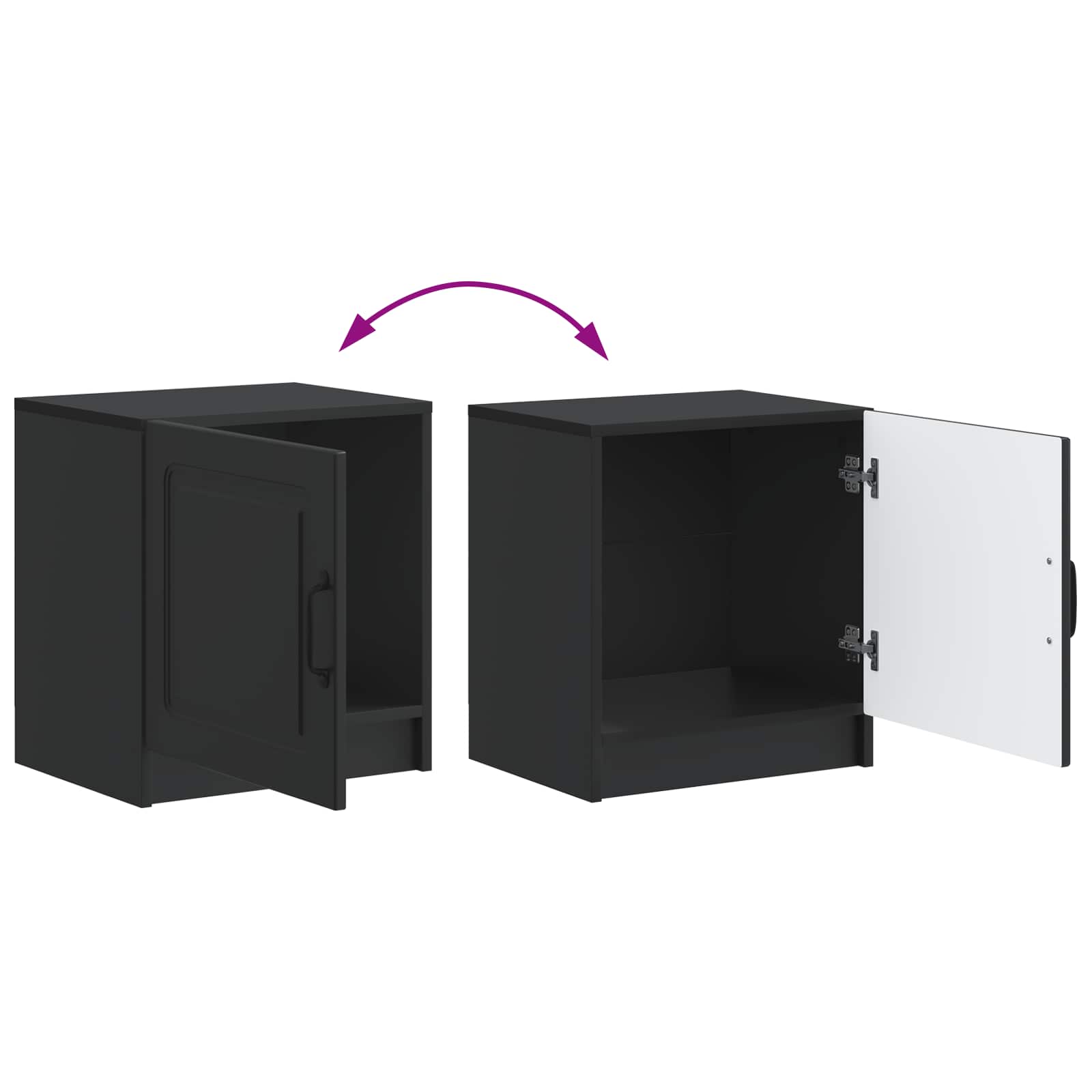 Nachttisch 2 pcs Schwarz 43 x 34,5 x 47 cm Holzwerkstoff