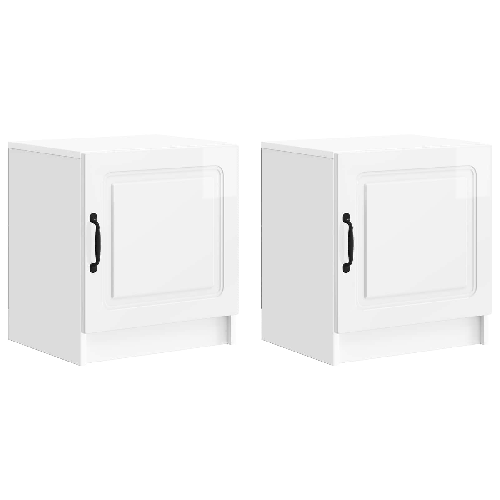 Nachttisch 2 pcs Hochglanz Weiß 43 x 34,5 x 47 cm Holzwerkstoff