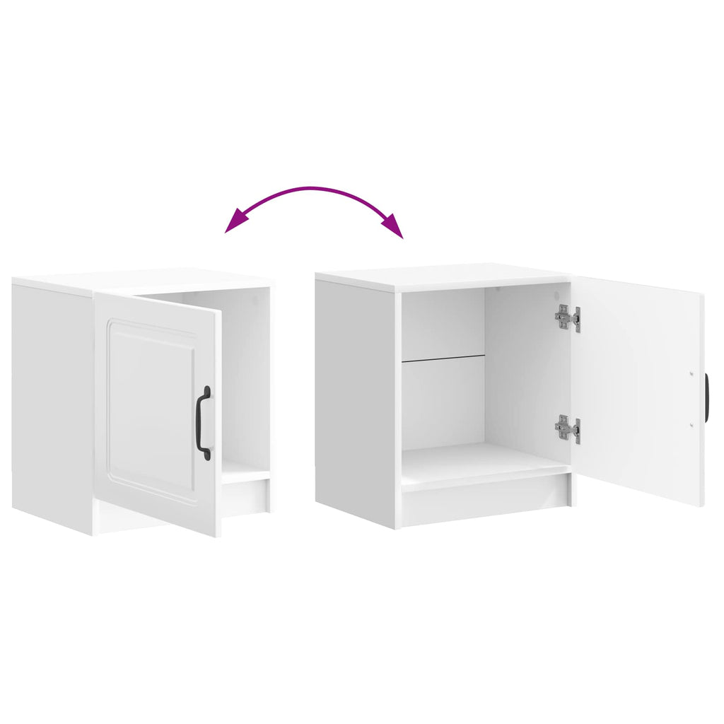 Nachttisch 2 pcs Hochglanz Weiß 43 x 34,5 x 47 cm Holzwerkstoff