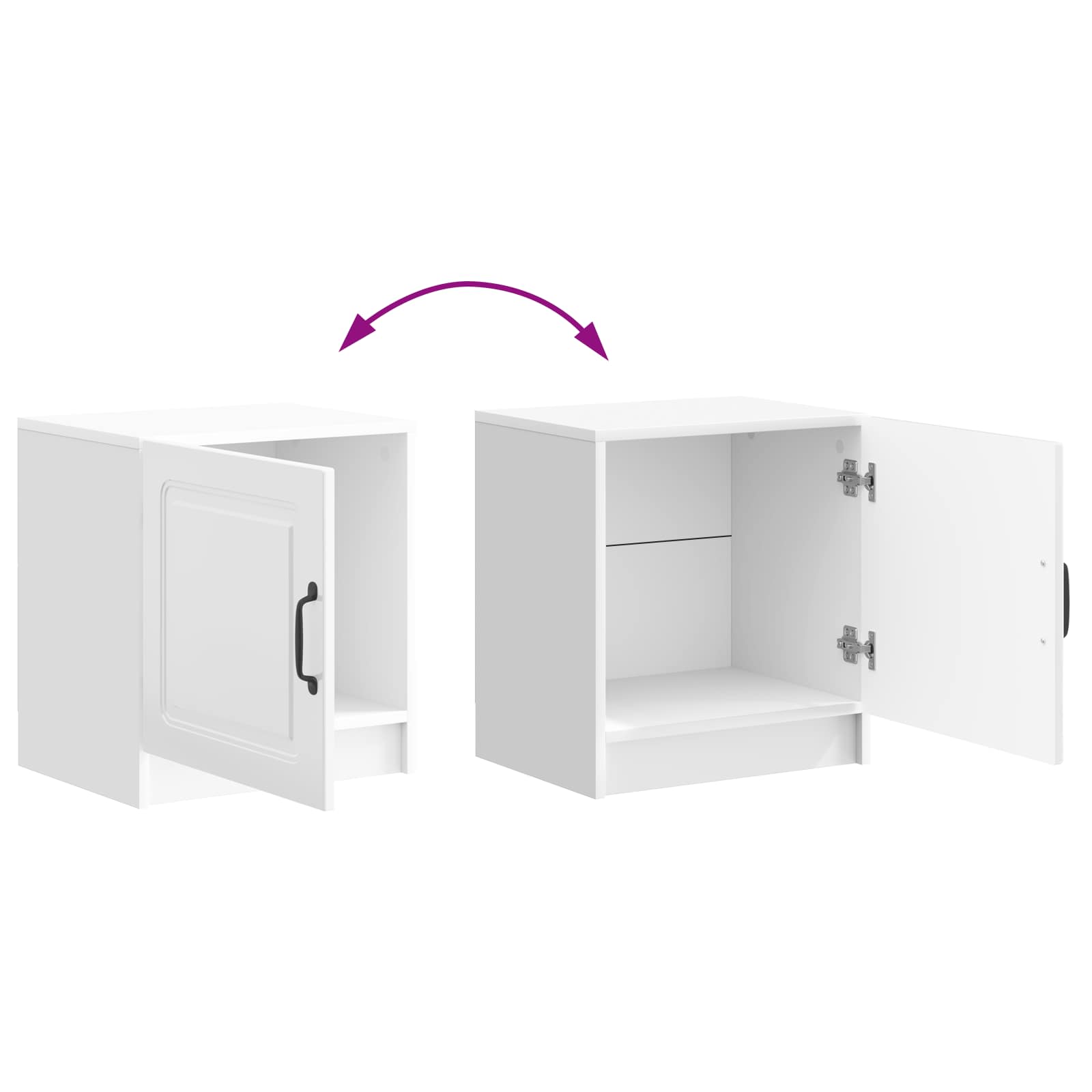 Nachttisch 2 pcs Hochglanz Weiß 43 x 34,5 x 47 cm Holzwerkstoff