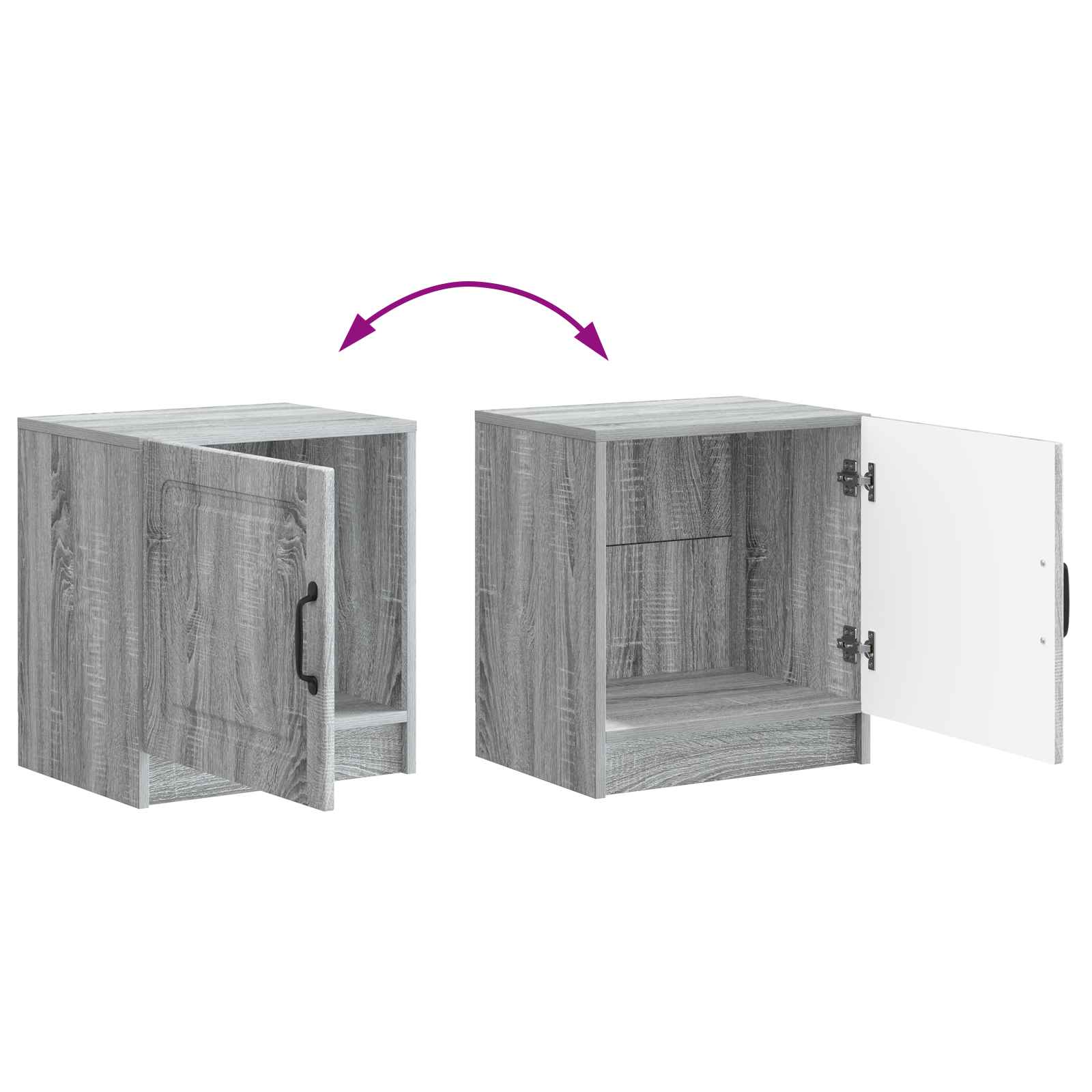 Nachttisch 2 pcs Graues Sonoma 43 x 34,5 x 47 cm Holzwerkstoff