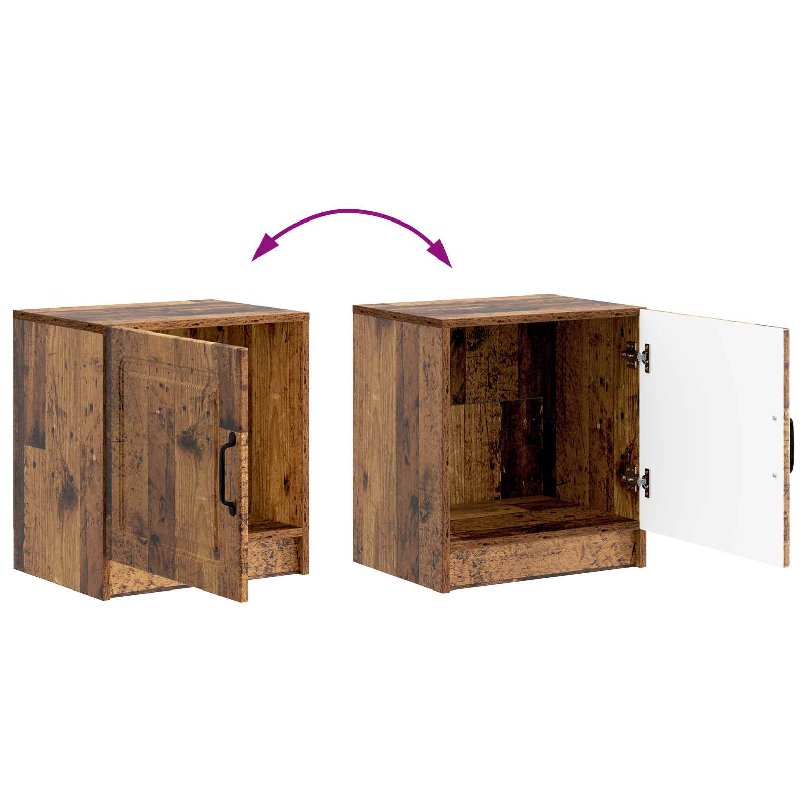Nachttisch Altholz 43 x 34,5 x 47 cm Holzwerkstoff
