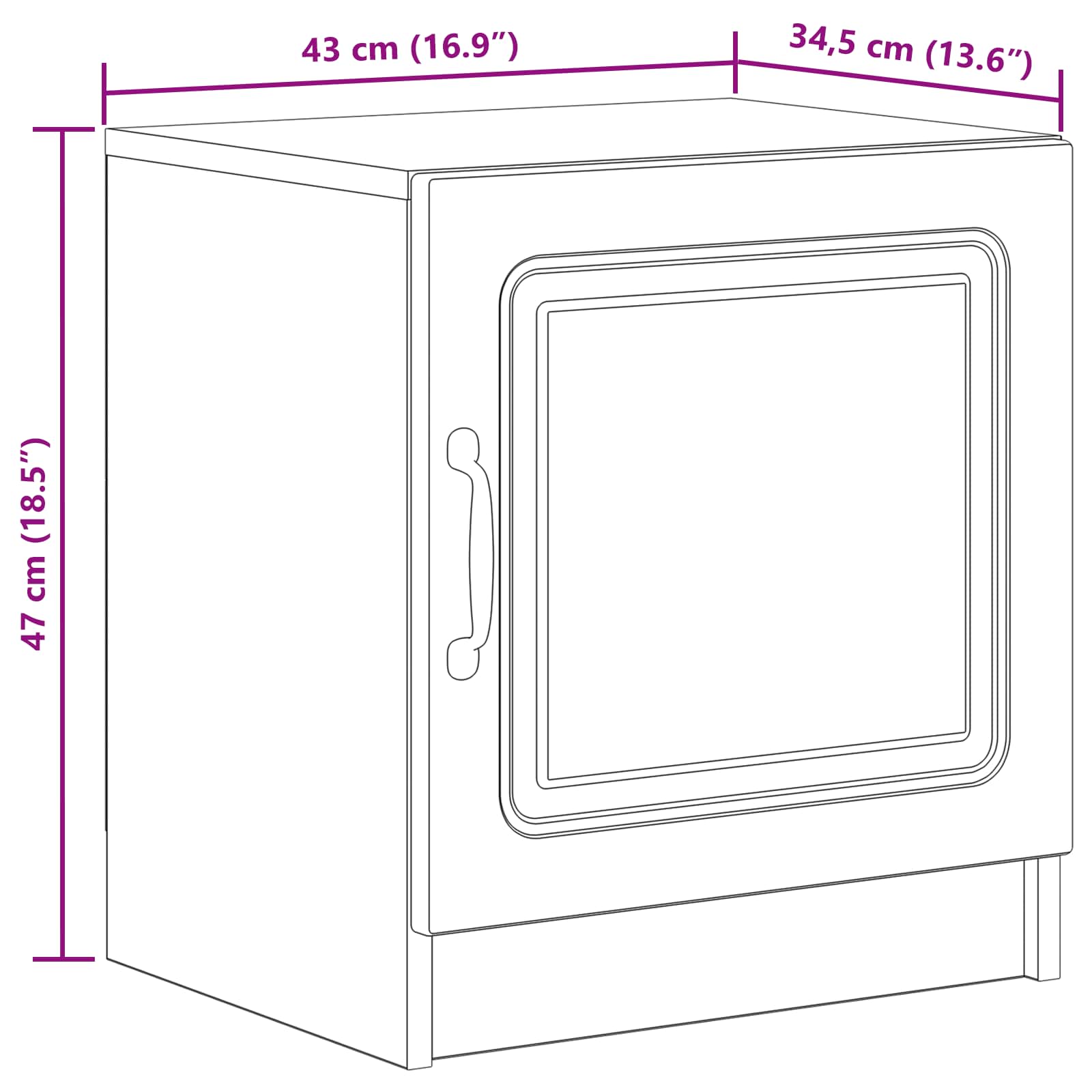 Nachttisch Artisan-Eiche 43 x 34,5 x 47 cm Holzwerkstoff