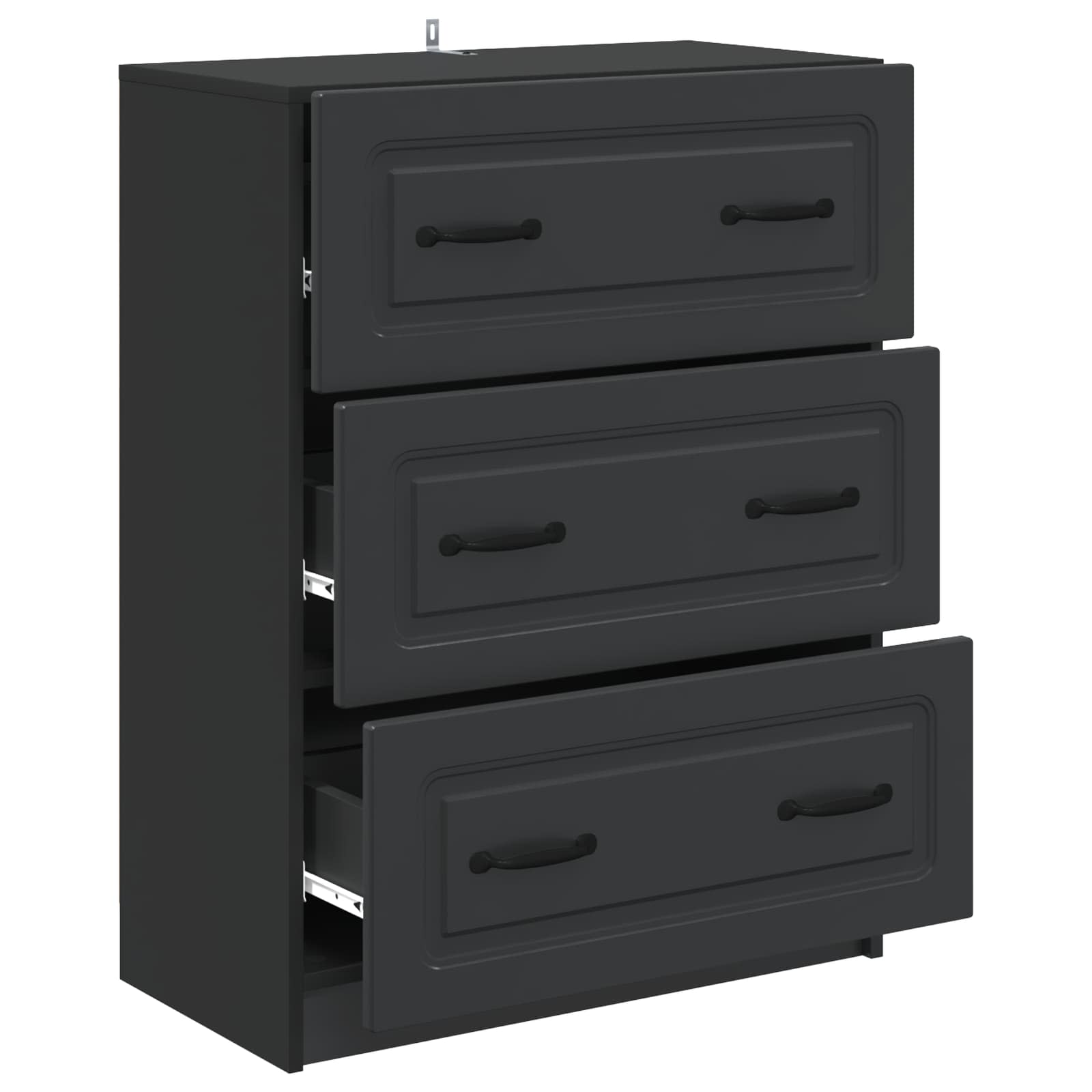 Schubladenschrank Schwarz 66 x 34,5 x 87 cm Holzwerkstoff
