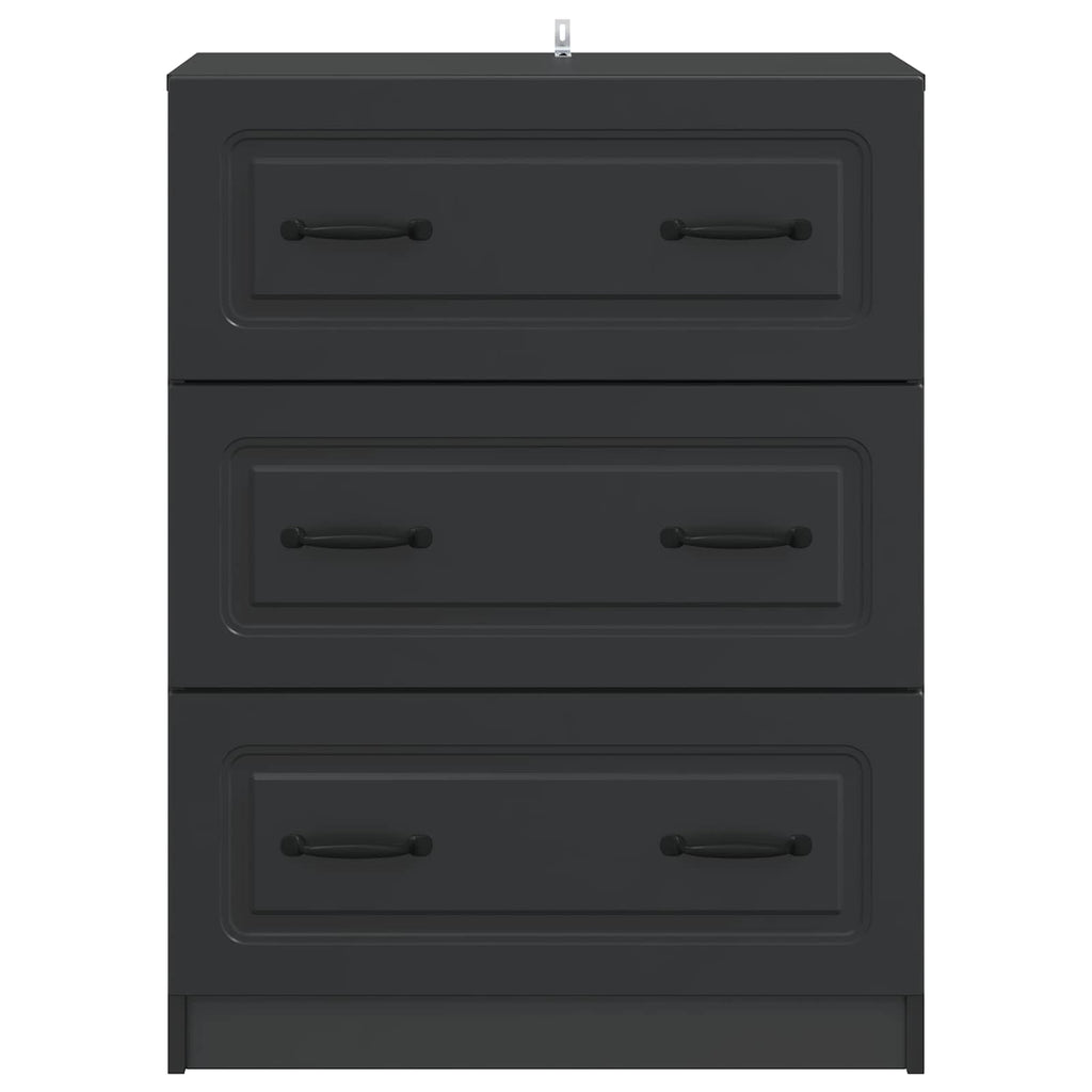 Schubladenschrank Schwarz 66 x 34,5 x 87 cm Holzwerkstoff